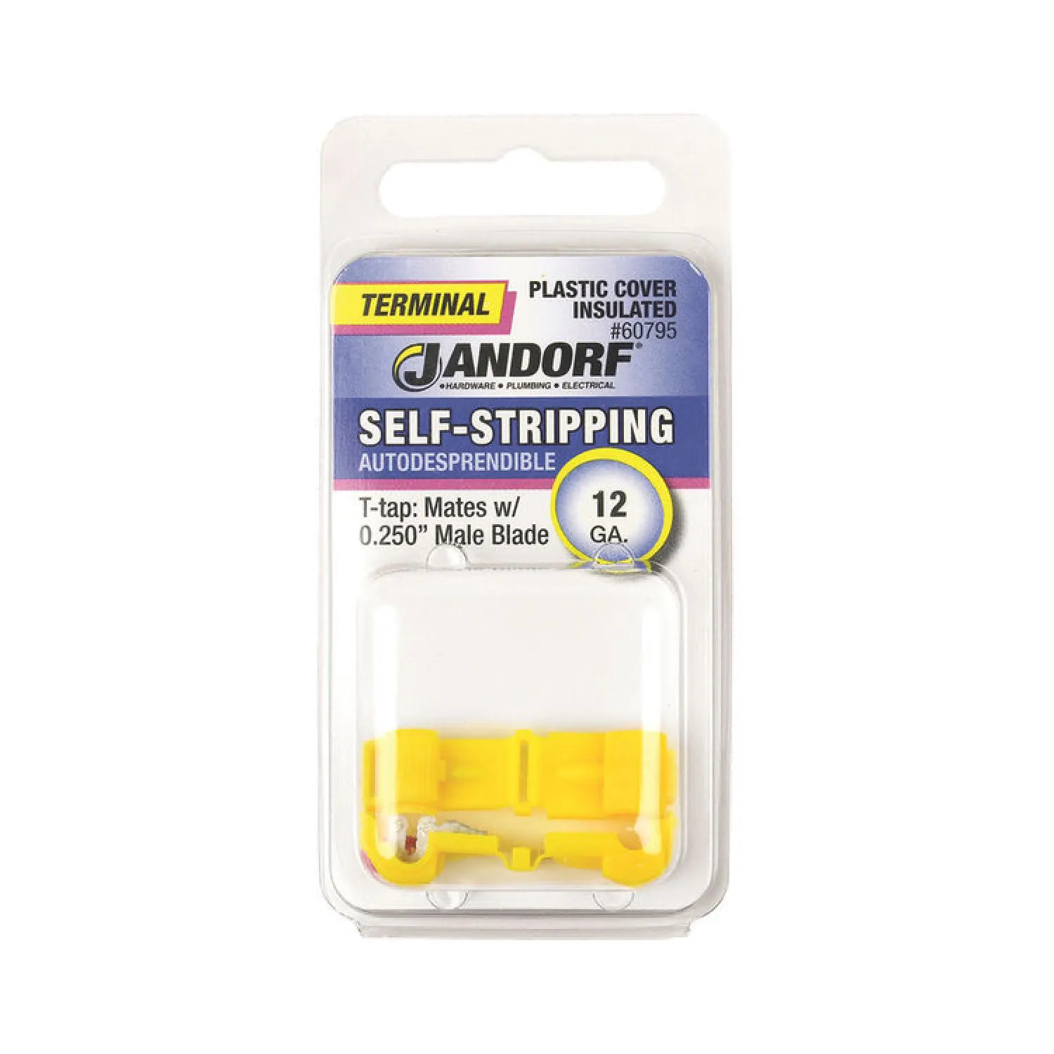 Jandorf 60795 Jandorf 60795 Terminal Self-Stripping 12 Ga. Plastic Cover Insulated T-tap-Mates w/.250