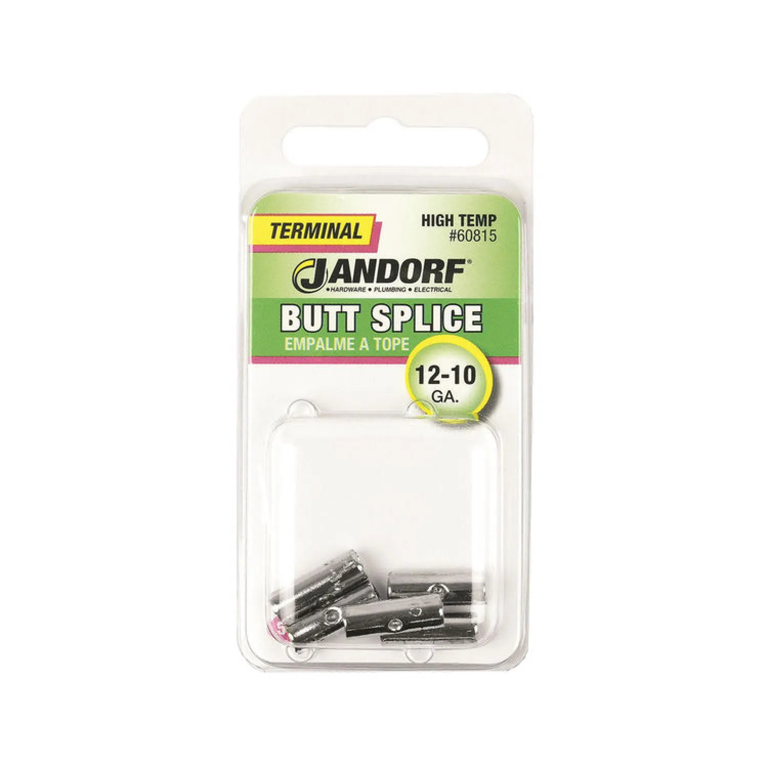 Jandorf 60815 Jandorf 60815 High Temperature Butt Splice Terminal, 12 - 10 AWG, Nickel Plated Steel