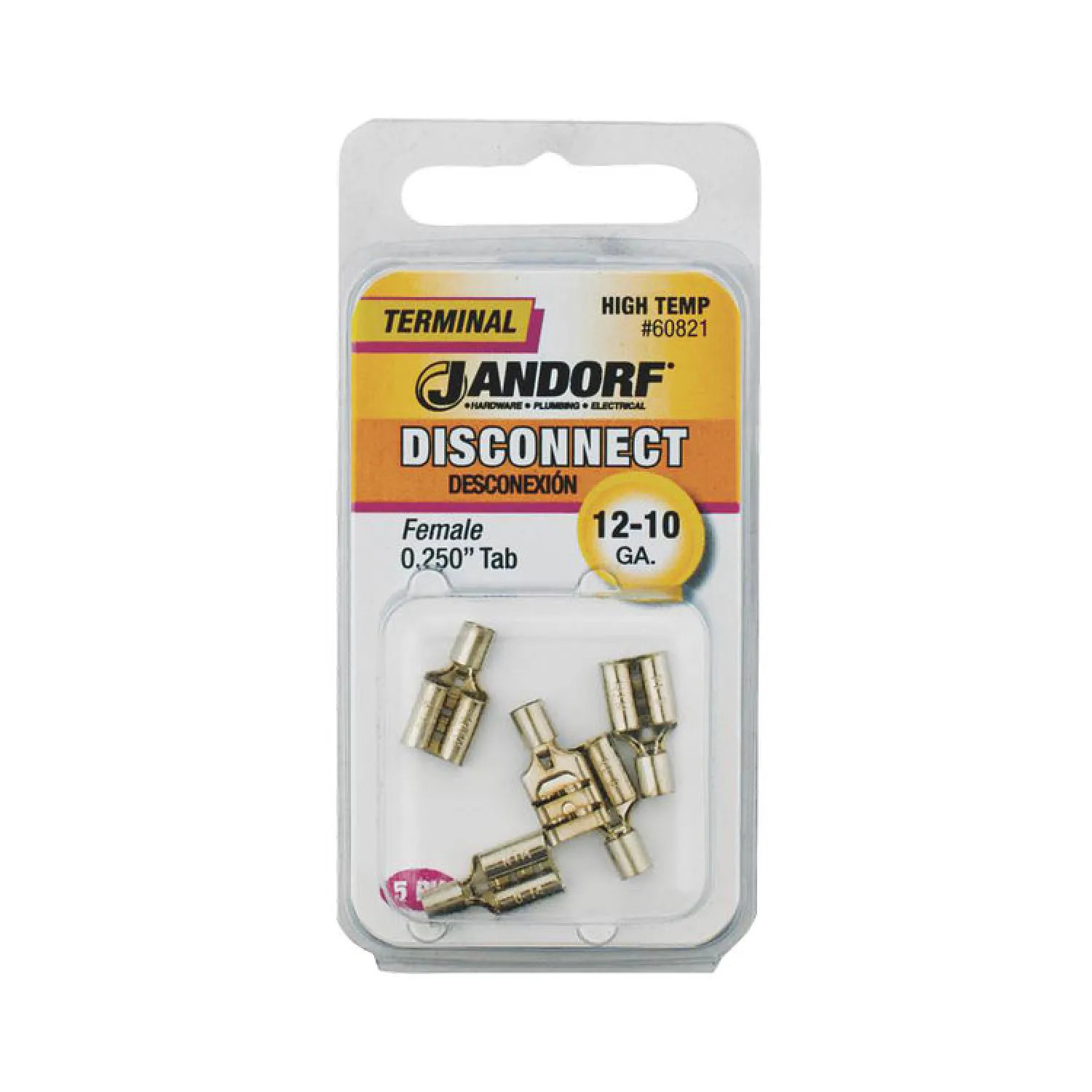 Jandorf 60821 Jandorf 60821 High Temperature Disconnect Terminal, 12 - 10 AWG, Nickel Plated Steel