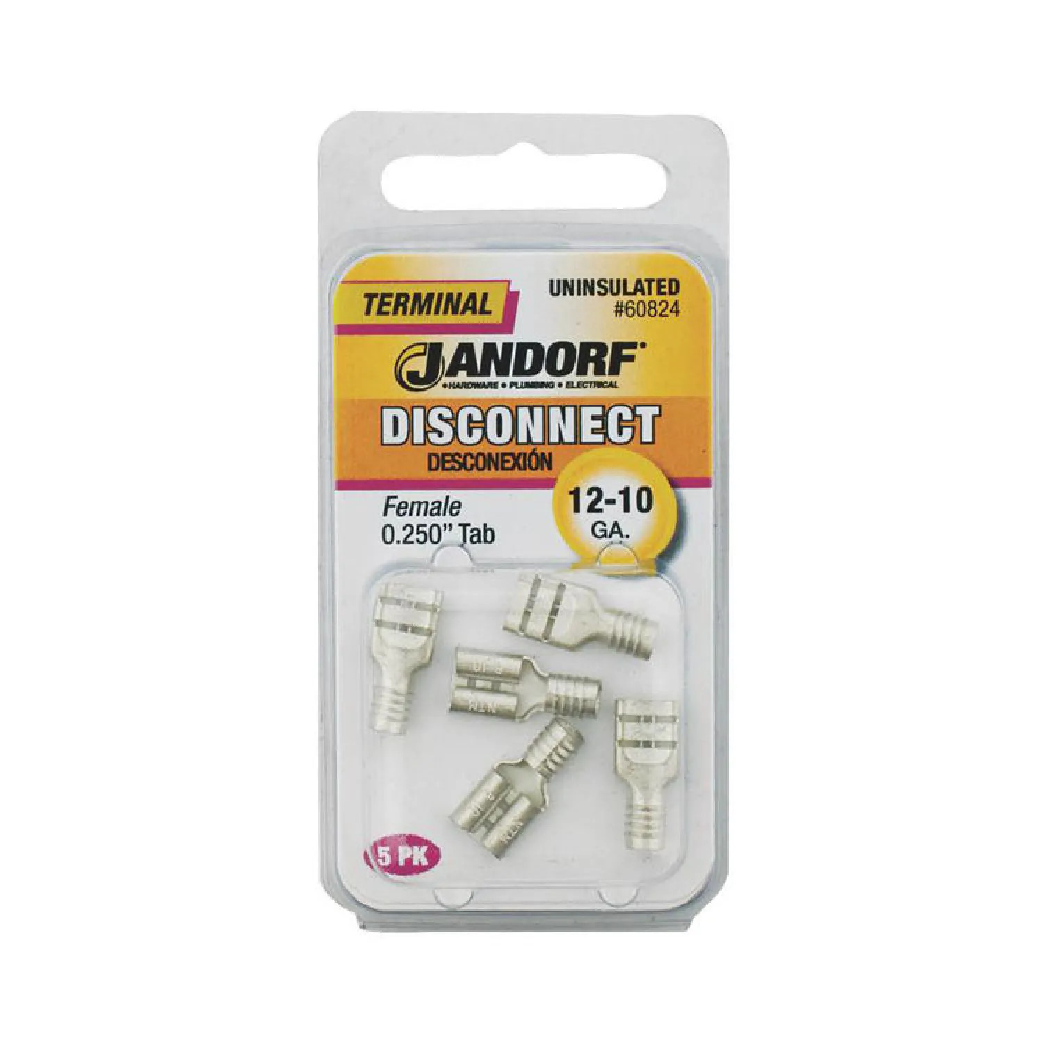 Jandorf 60824 Jandorf 60824 Disconnect Terminal, 12 - 10 AWG, Non-Insulated, Tin Plated Copper