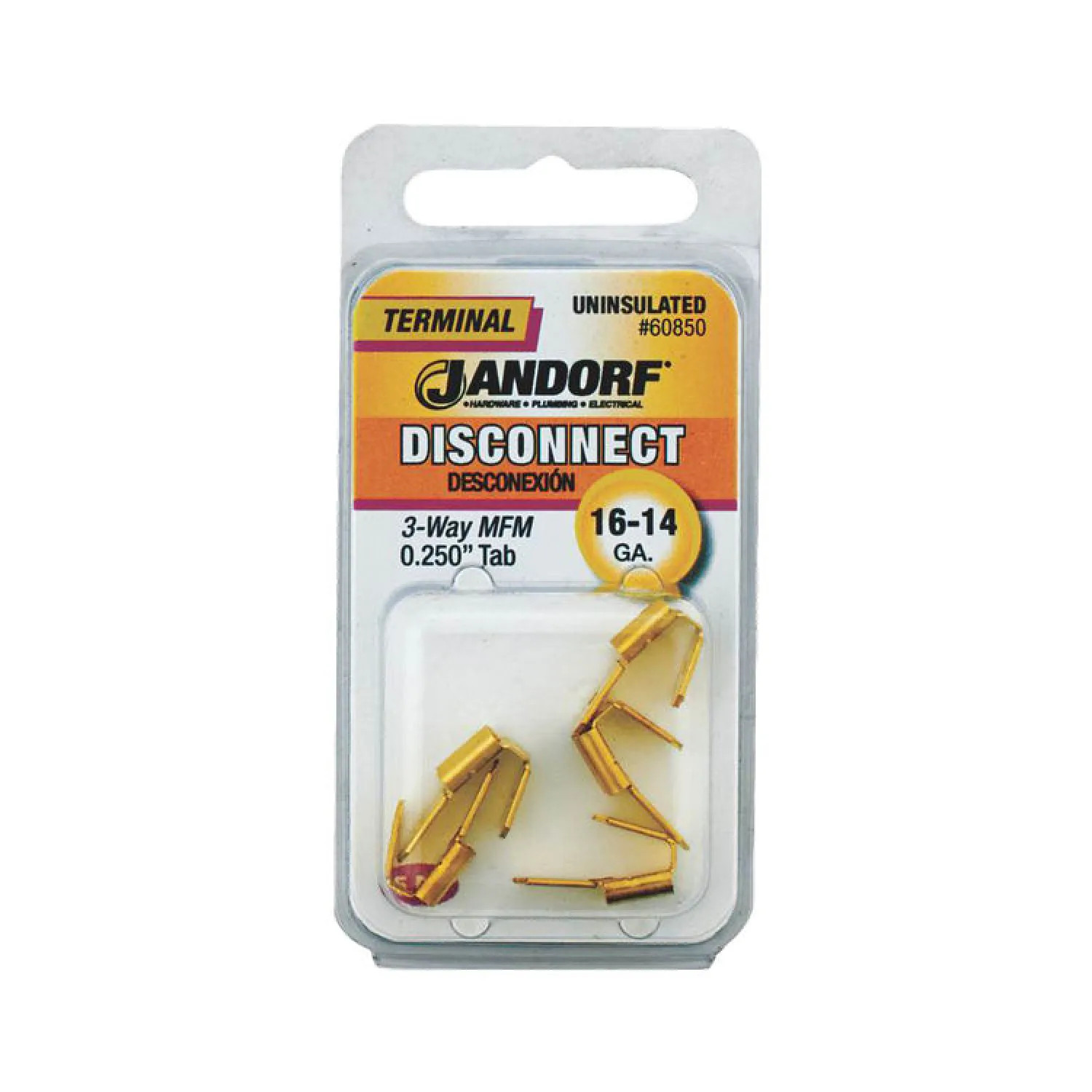 Jandorf 60850 Jandorf 60850 3-Way Disconnect Terminal, 16 - 14 AWG, Non-Insulated, Tin Plated Copper