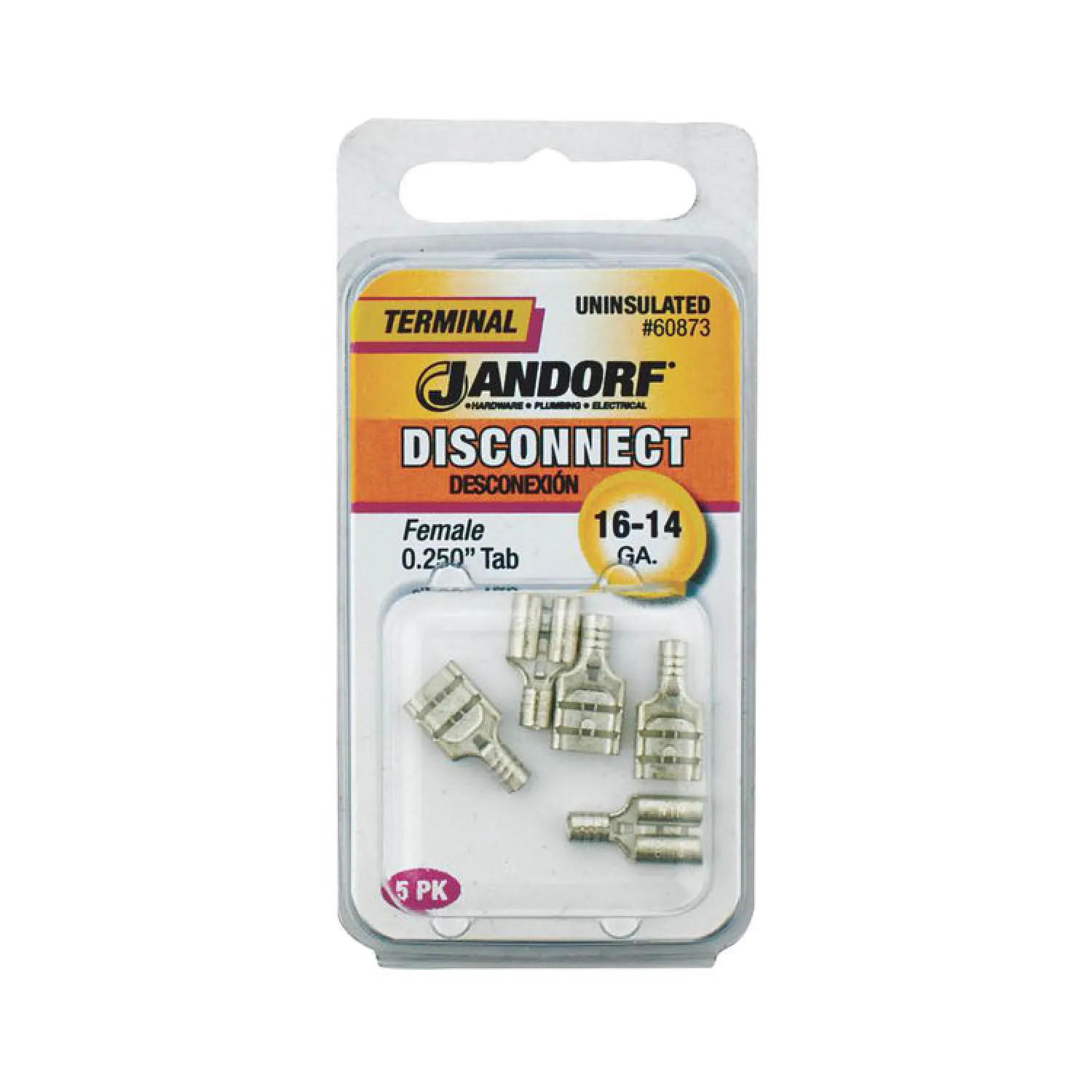 Jandorf 60873 Jandorf 60873 Disconnect Terminal, 16 - 14 AWG, Non-Insulated, Tin Plated Copper