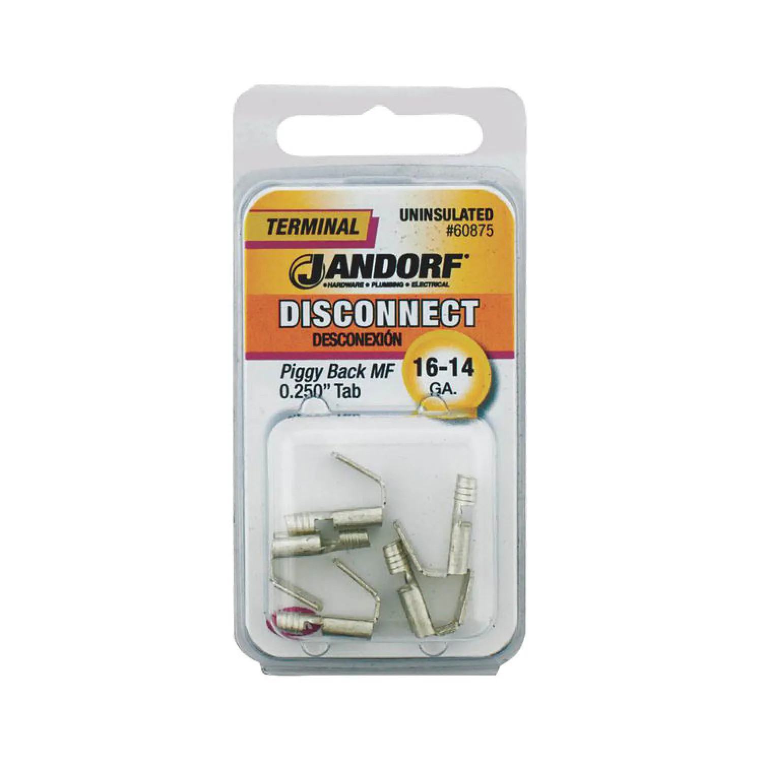 Jandorf 60875 Jandorf 60875 Piggy Back Disconnect Terminal, 16 - 14 AWG, Non-Insulated, Tin Plated Copper