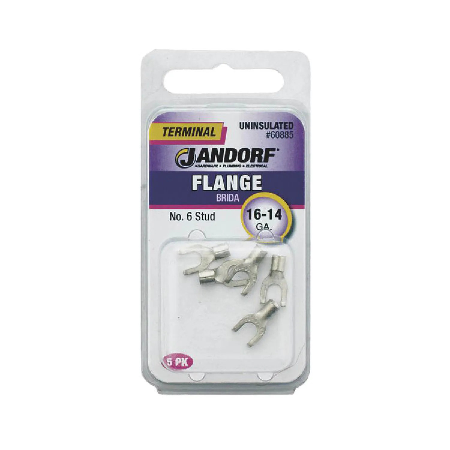Jandorf 60885 Jandorf 60885 Terminal Flange, 16 - 14 AWG, Non-Insulated, Tin Plated Copper