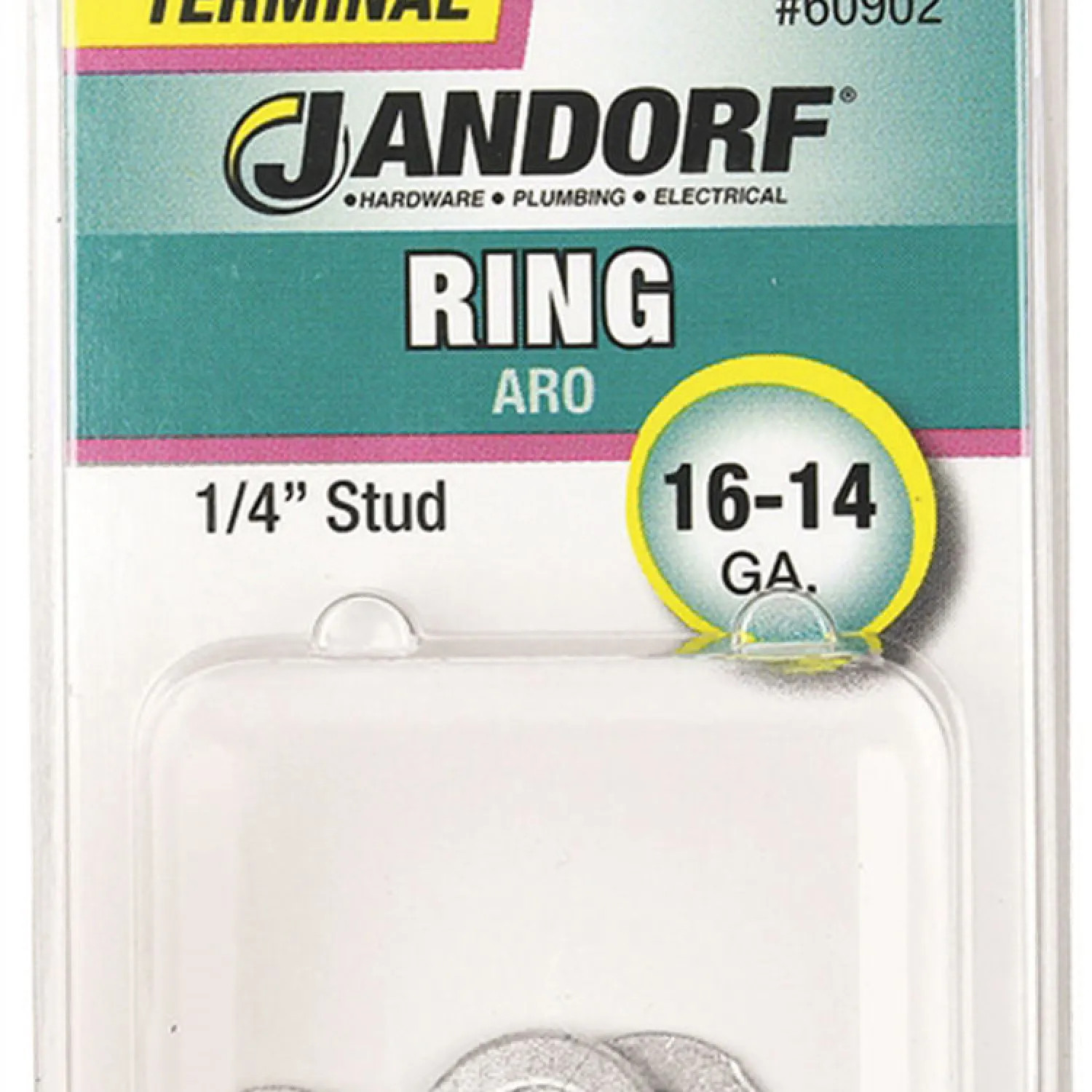 Jandorf 60902 Jandorf 60902 Ring Terminal, 16 - 14 AWG, Non-Insulated, Tin Plated Copper