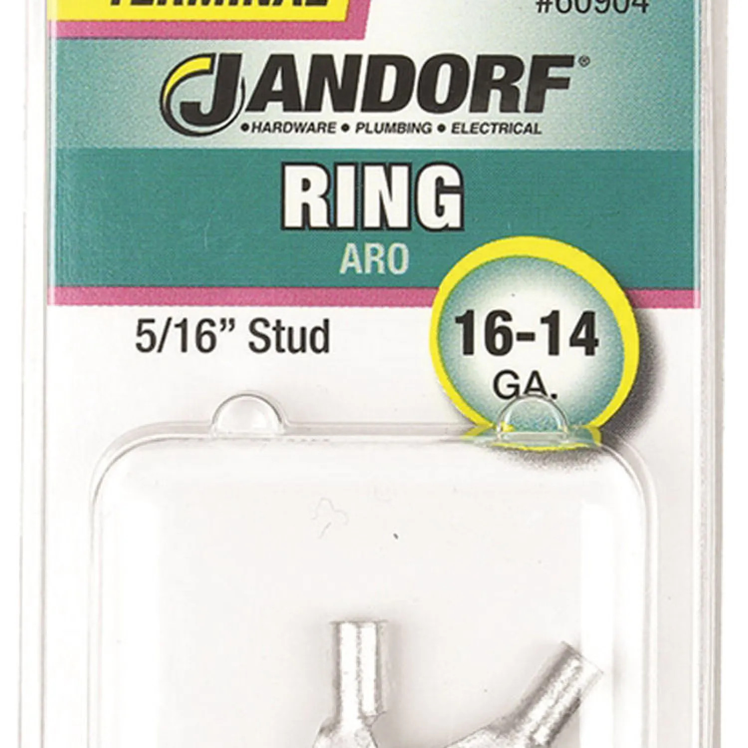 Jandorf 60904 Jandorf 60904 Ring Terminal, 16 - 14 AWG, Non-Insulated, Tin Plated Copper