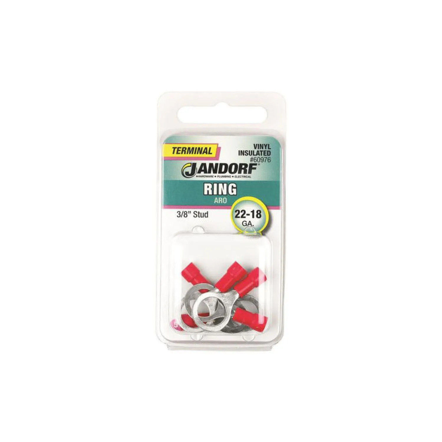 Jandorf 60976 Jandorf 60976 Ring Terminal, 22 - 18 AWG, Insulated, Tin Plated Copper, Red