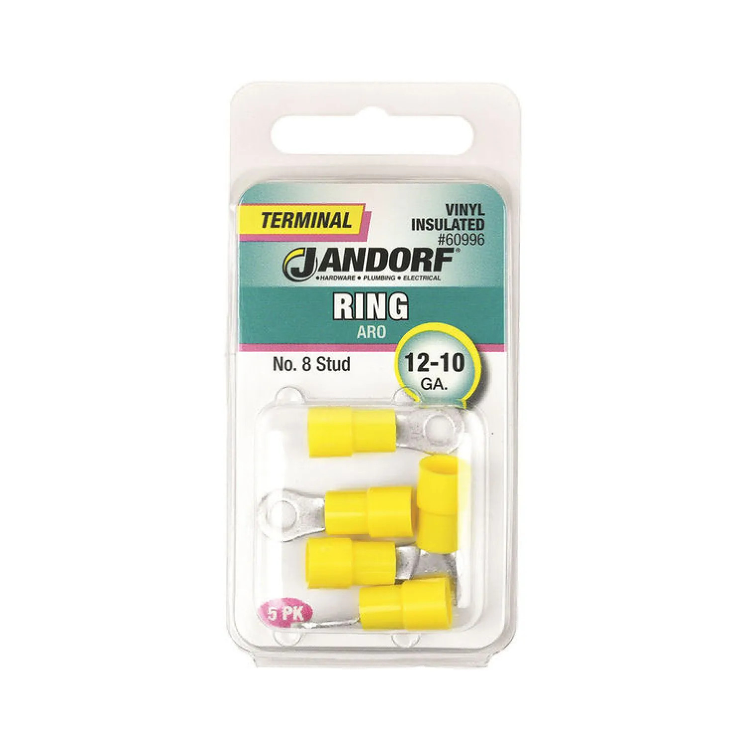 Jandorf 60996 Jandorf 60996 Ring Terminal, 12 - 10 AWG, Insulated, Yellow