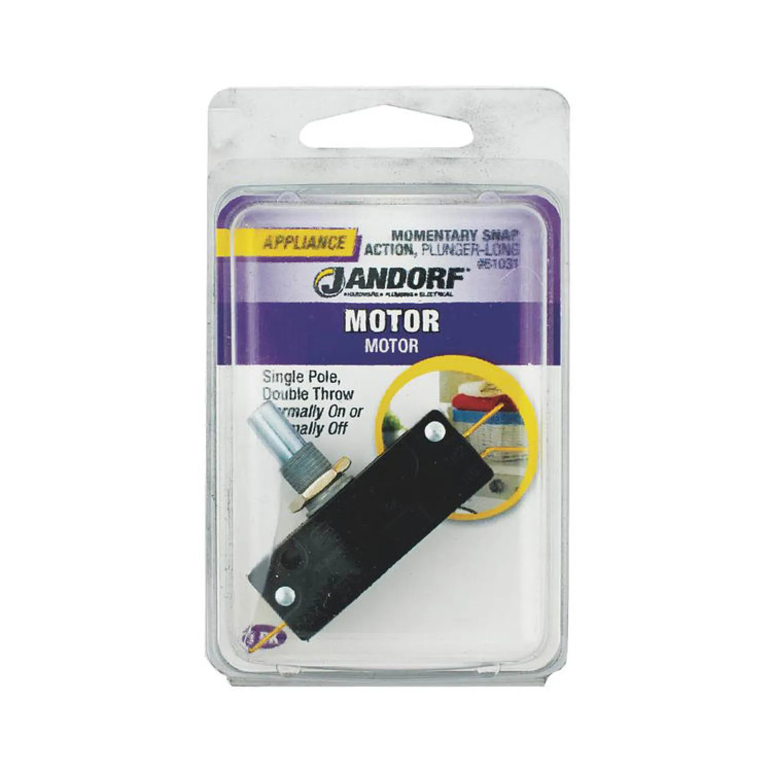 Jandorf 61031 Jandorf 61031 Long Plunger Single Circuit Push Button Switch, 125 V, 21 A, 1 P