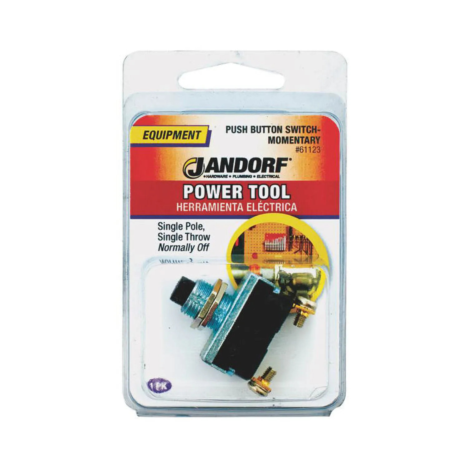 Jandorf 61123 Jandorf 61123 Single Circuit Push Button Switch, 125 V, 10 A, 1 P