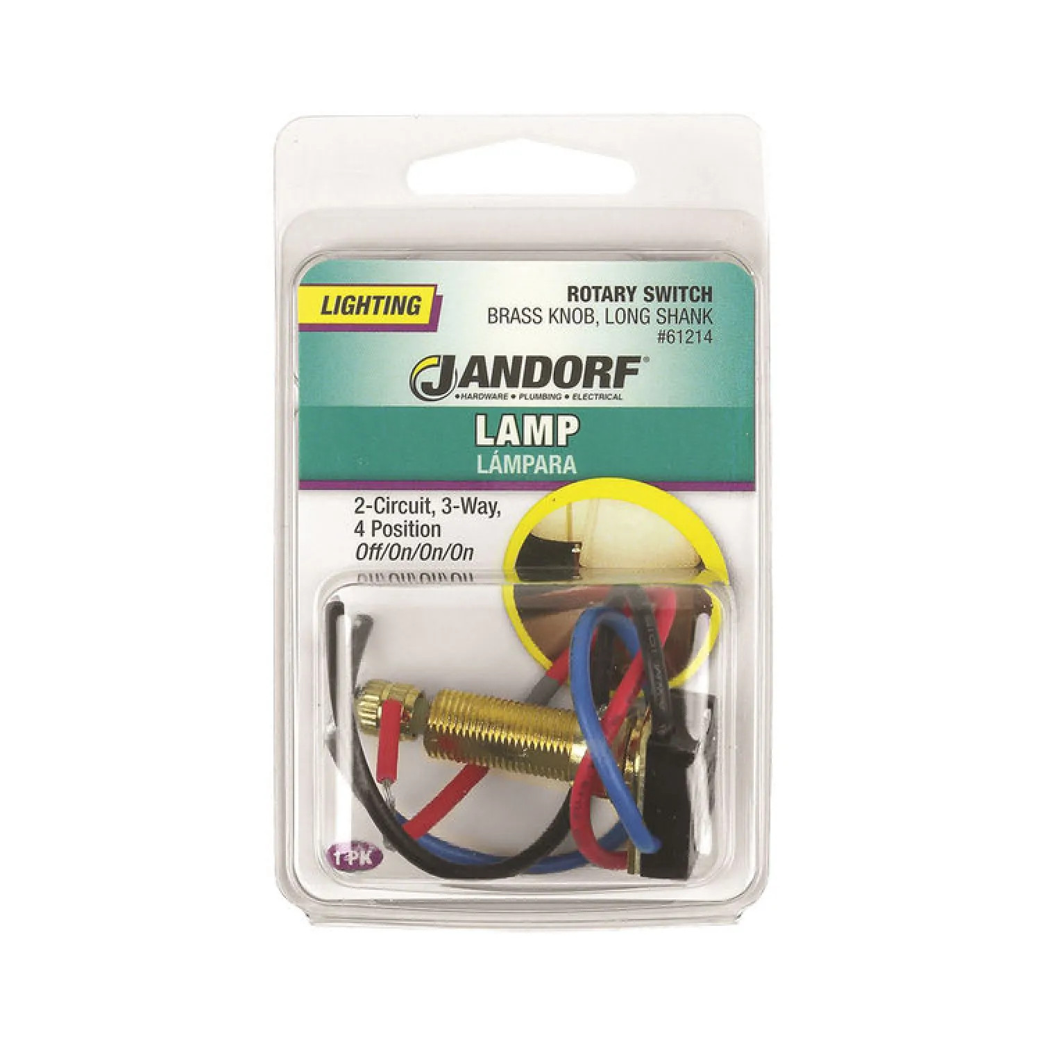 Jandorf 61214 Jandorf 61214 3-Way Double Circuit Rotary Switch, 125 V, 3 A, 2 P, 3-Wire