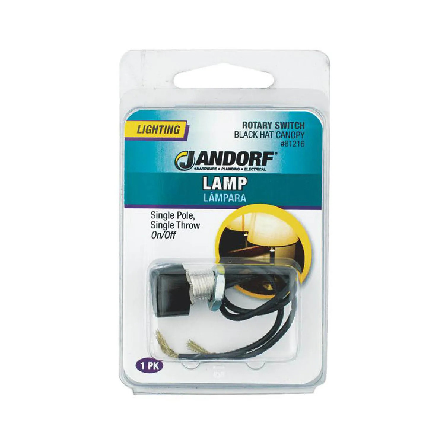 Jandorf 61216 Jandorf 61216 Single Circuit Rotary Switch, 125 V, 1 A, SPST, 1 P, 2-Wire