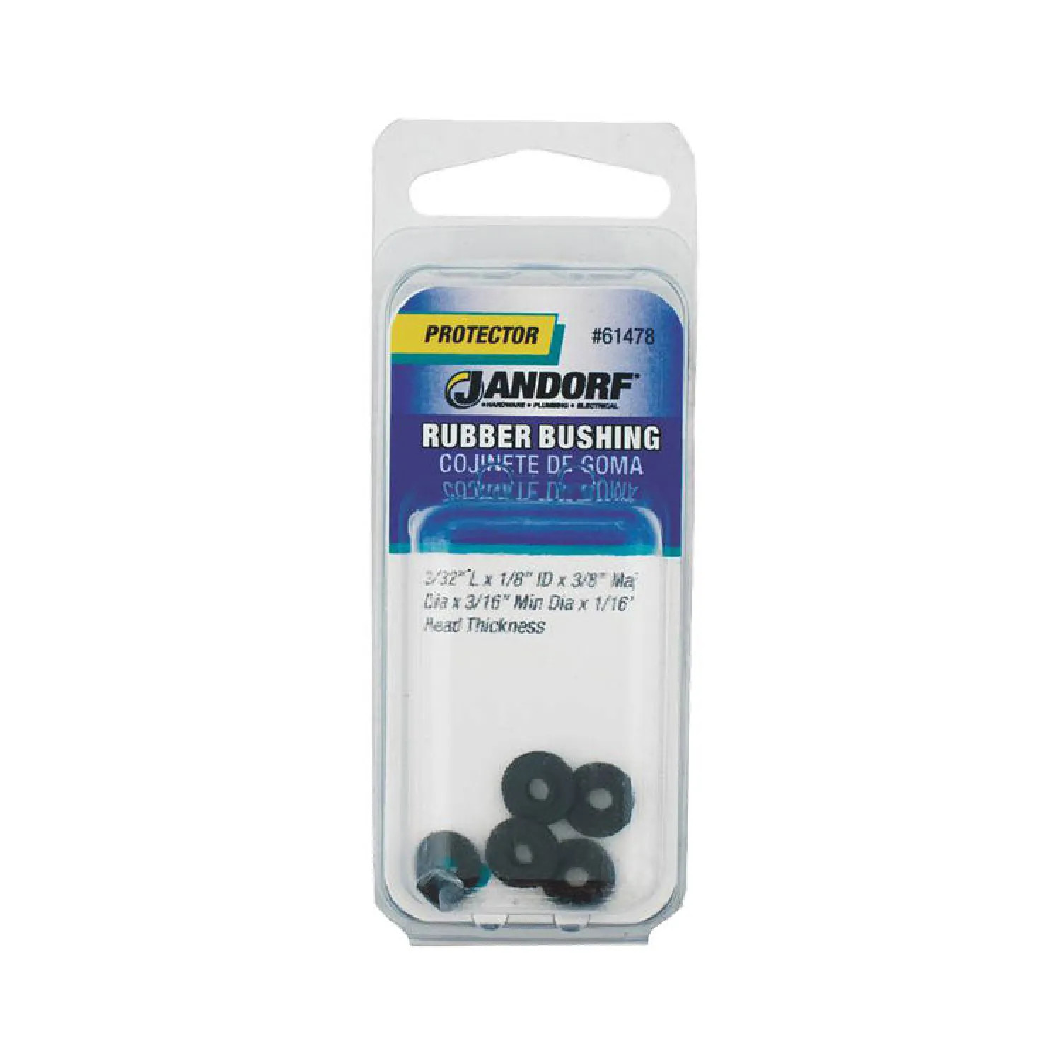 Jandorf 61478 Jandorf 61478 Insulated Conduit Bushing, 1/8 in, Rubber