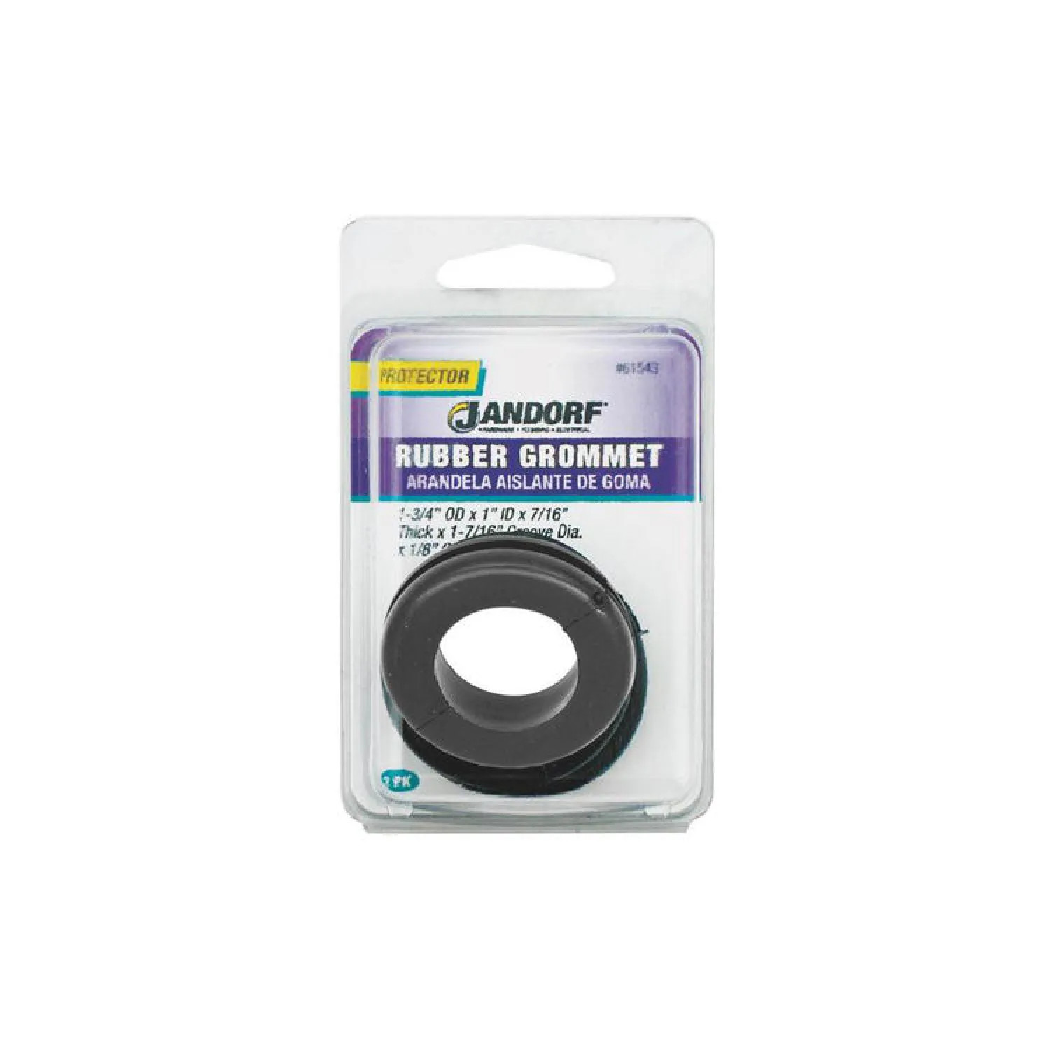 Jandorf 61543 Jandorf 61543 Grommet, 1 in ID x 1-3/4 in OD x 7/16 in T, Rubber, Black