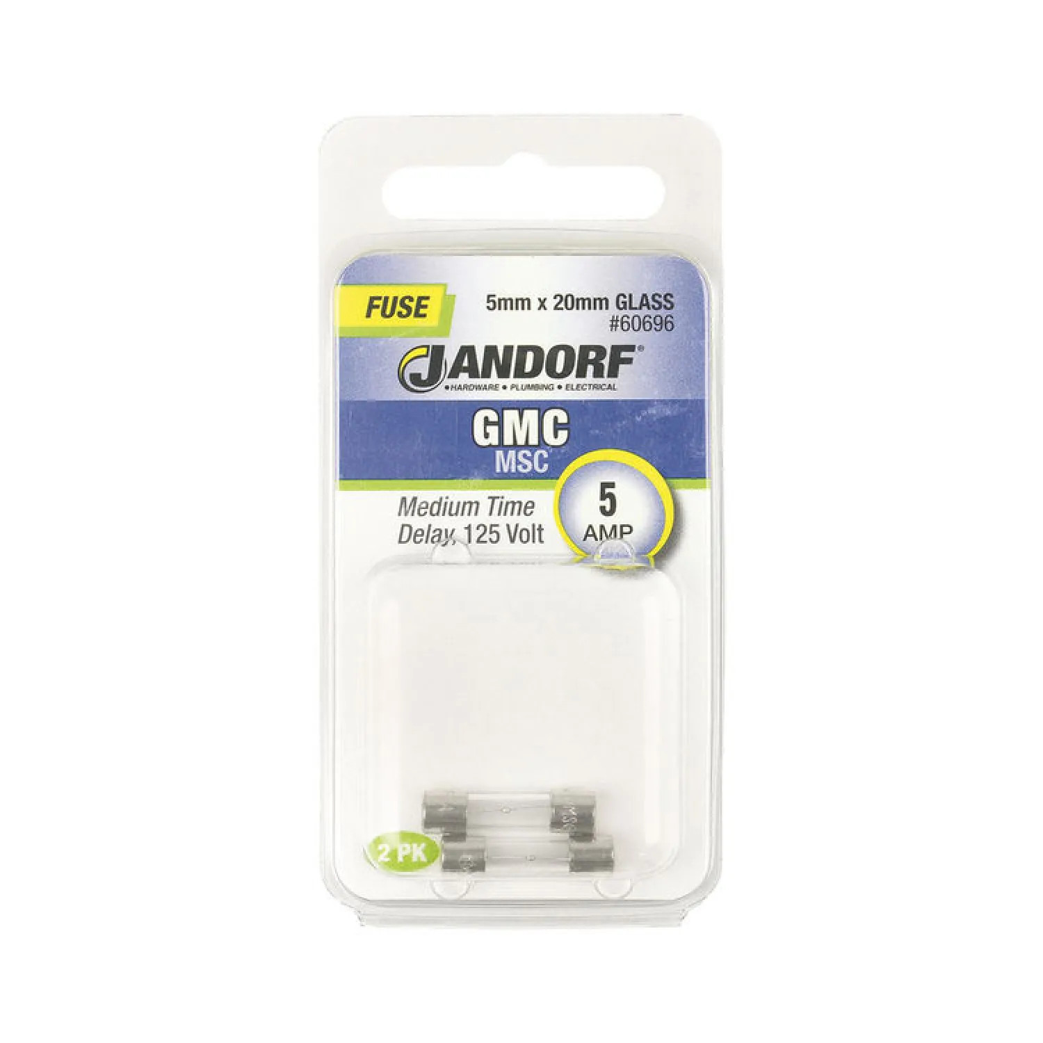 Jandorf 60696 Jandorf Fuse GMC 5 Amp Medium Time Delay Glass 125 Volt Size 5mm x 20mm