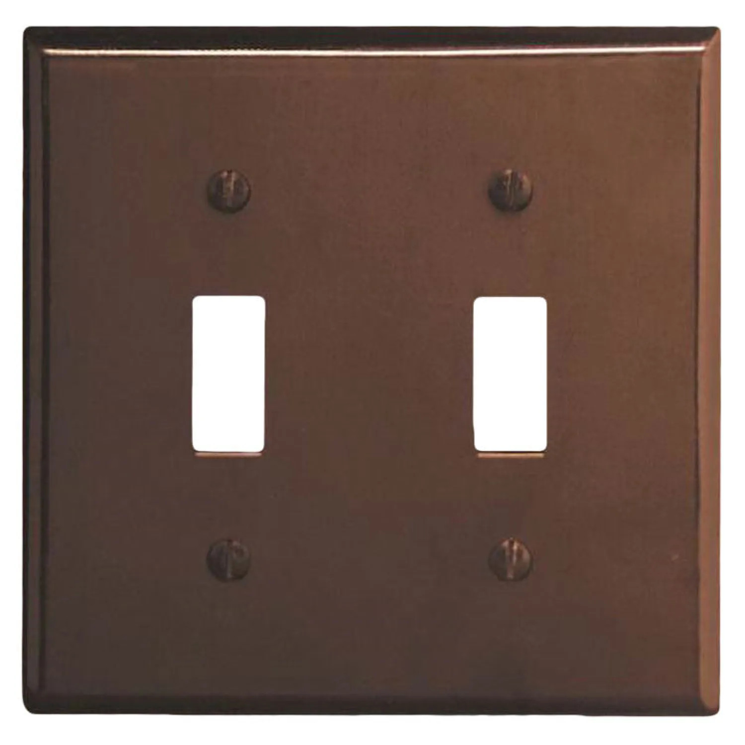 Leviton 001-85009-000 Leviton 001-85009-000 2-Toggle Standard Size Wall Plate, 2 Gang, 4.5 in L X 4.56 in W 0.22 in T, Brown, Smooth