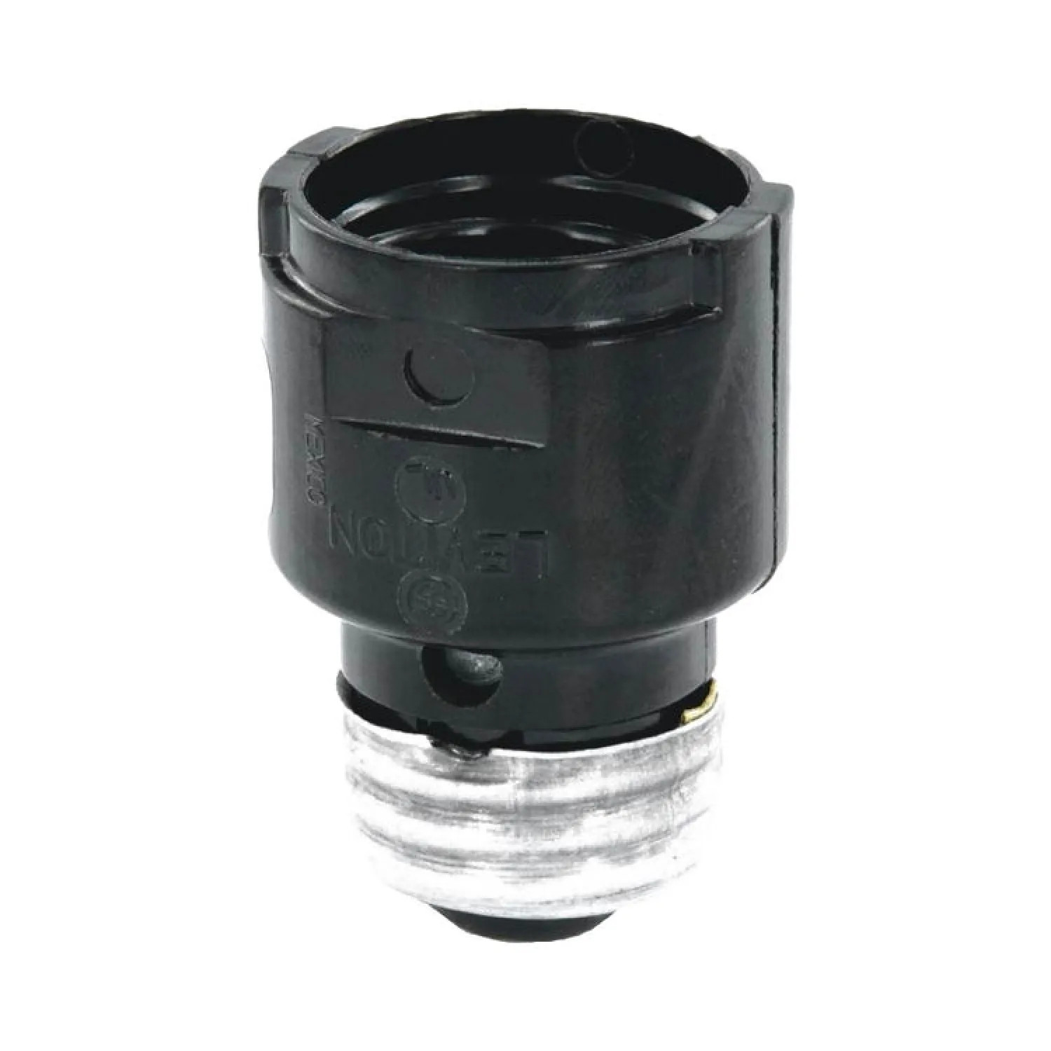 Leviton 009-02006-000 Leviton 009-02006-000 1-Piece Socket Adapter, 660 W, 250 V, Incandescent, Medium to Medium Base, Black