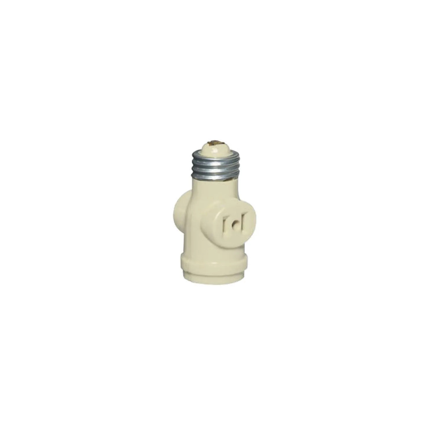 Leviton C21-01403-00I Leviton C21-01403-00I Keyless Socket Adapter With 2 Outlet, 660 W, 125 V, Medium Base, Ivory