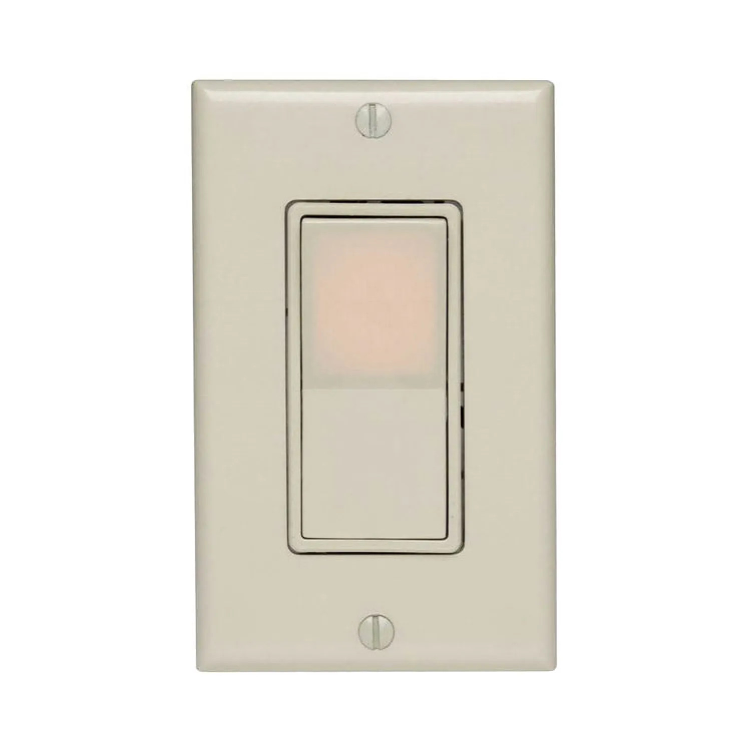 Leviton C36-05674-02T Leviton C36-05674-02T Illuminated Rocker Switch With Matching Wall Plate, 120/277 V, 15 A