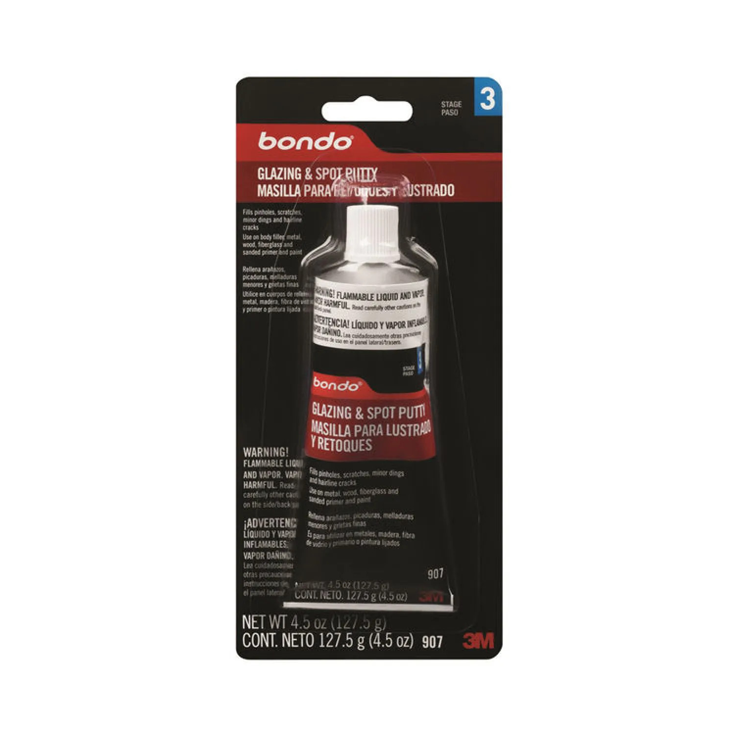 Bondo 907 Bondo Dynatron 907 Glazing and Spot Putty, 4.5 oz, Tube, Green Smooth Paste