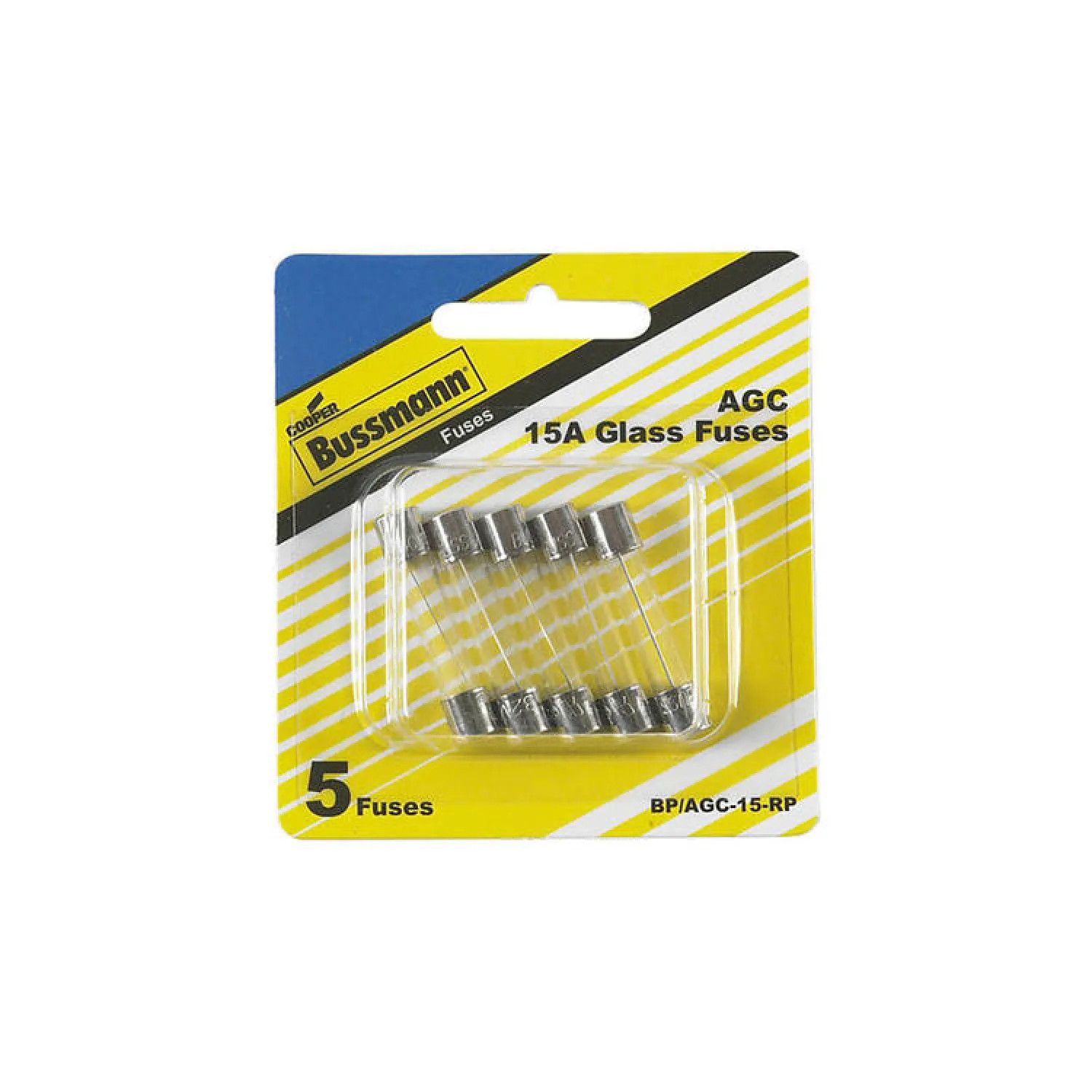 Bussman BP/AGC-15-RP Bussmann AGC-15-RP Automotive Fast Acting Fuse, 32 VDC, 15 A, 1 kA