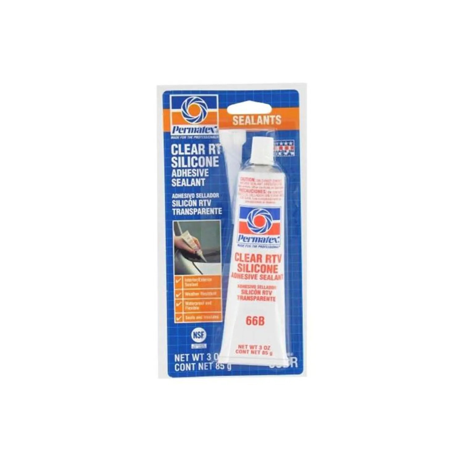 Permatex 80050 Permatex 80050 General Purpose Adhesive Sealant, 3 oz, Tube, Clear, Paste