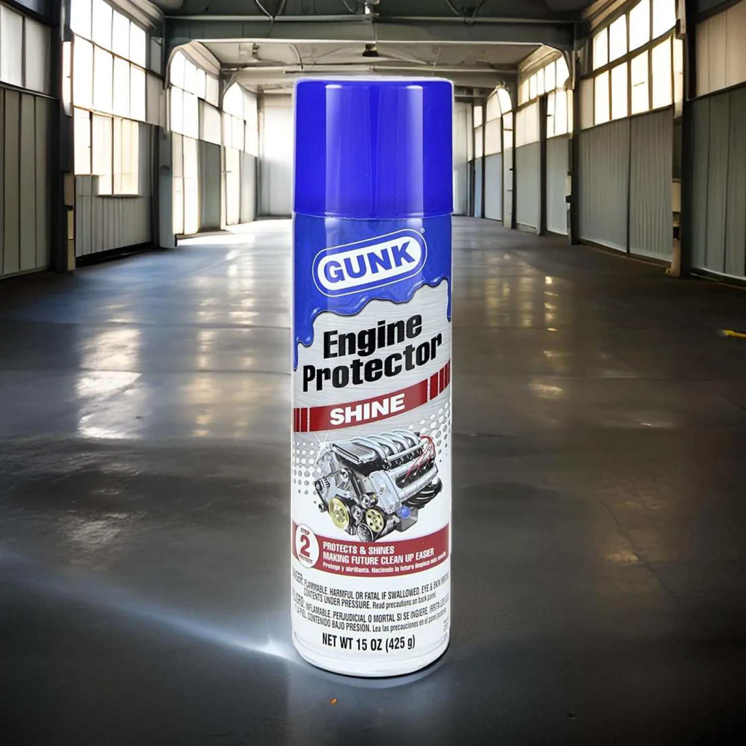 Radiator Specialty CEB1 Gunk Shine Engine Detailer and Protector, Aerosol Can, 15 oz, Citrus Scent, Light Yellow - CEB1