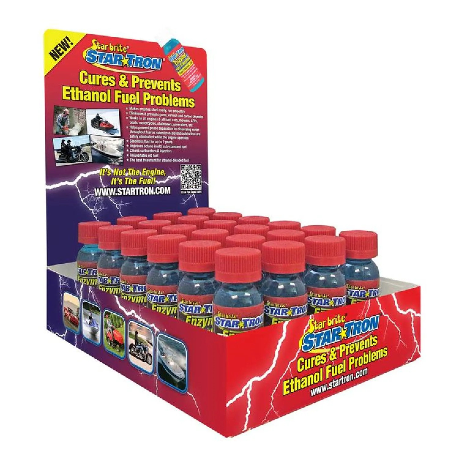 Start Brite 14324 Star Tron 14324 Enzyme Shooter Gasoline Fuel Additive Display, 24 Pieces, 1 oz