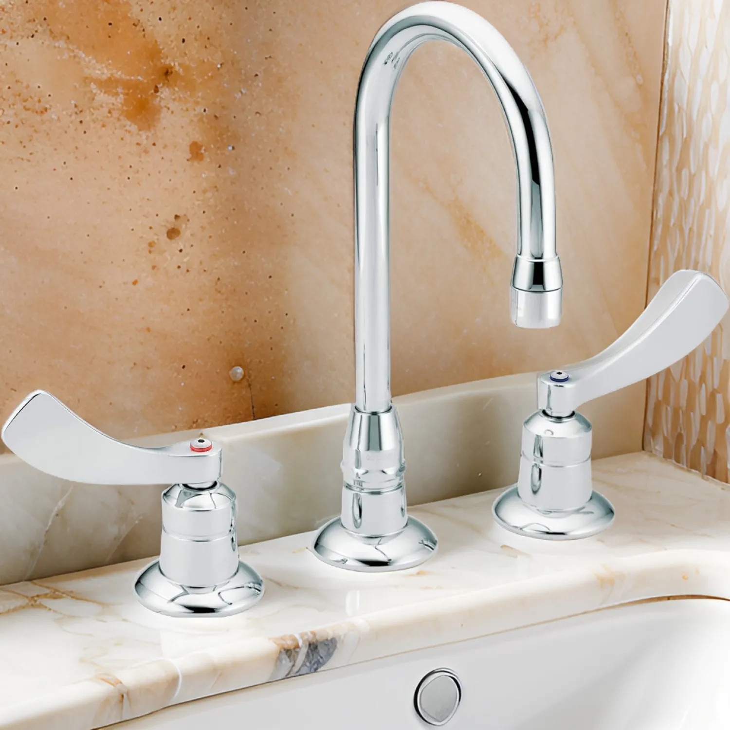 Moen 8248SMF12 Moen M-DURA Chrome 8in Bar Faucet with Lever Handles, 1.2 GPM - 8248SMF12