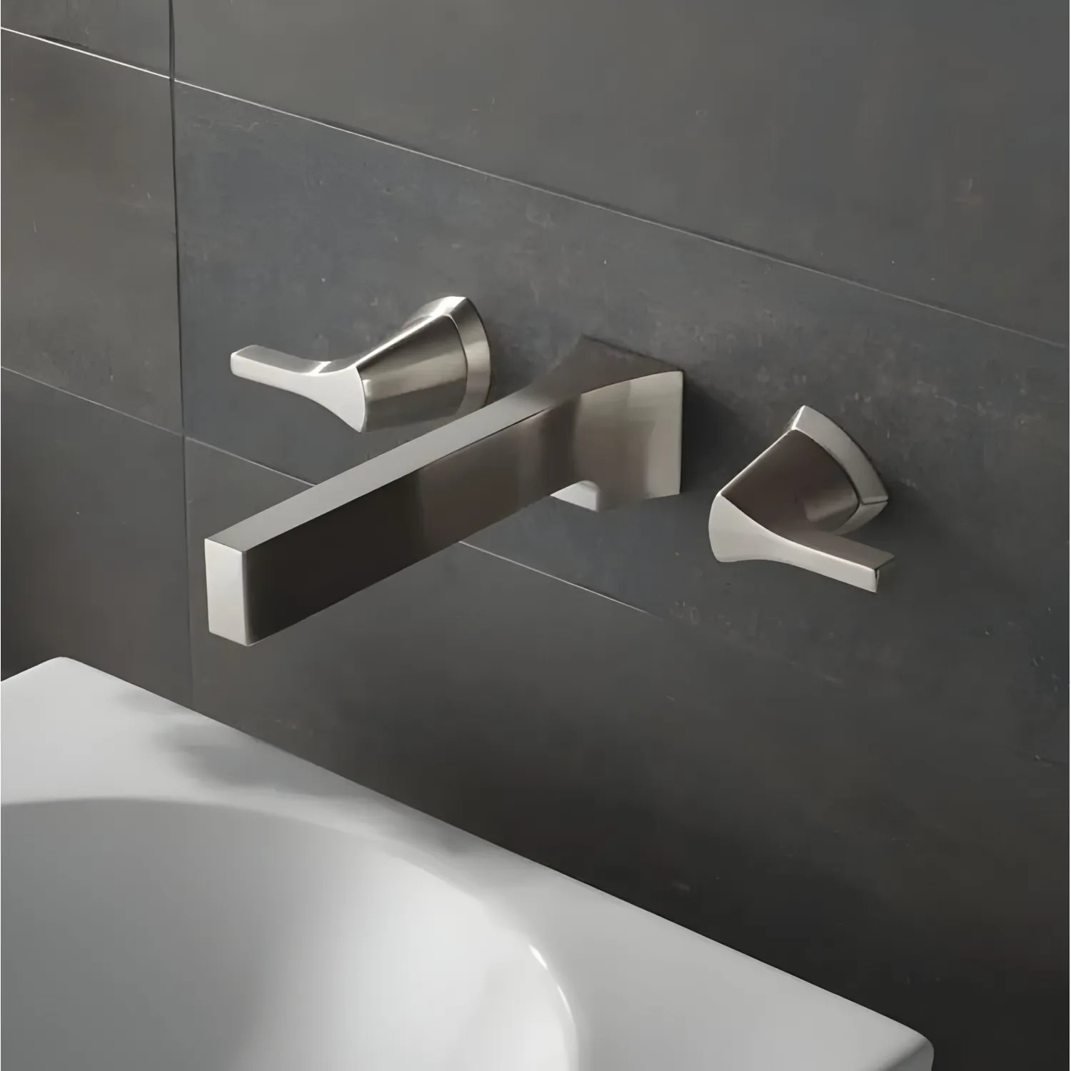 Delta T3574LF-SSWL Delta Zura Wall-Mount Stainless Lavatory Faucet for 8