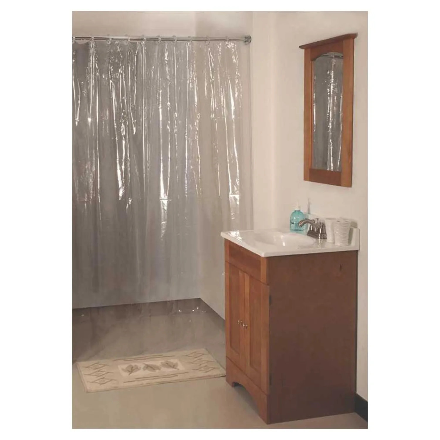 Homebasix SD-MCP01-C3L Homebasix SD-MCP01-C3L Heavy Duty Shower Curtain, 70 in W x 72 in L x 12 mm T, Vinyl, Clear
