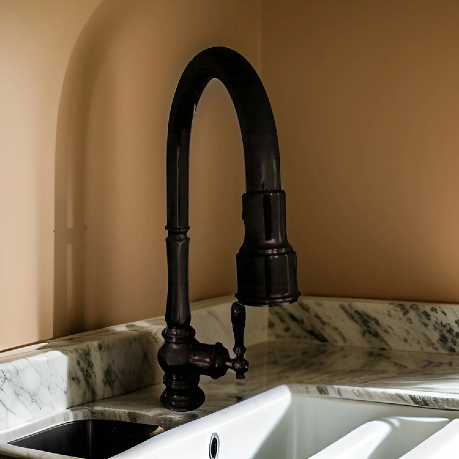 Kohler 99259-2BZ Kohler Artifacts Single Handle Pull-Down Kitchen Sink Faucet, 3-Function, Oil Rubbed Bronze - K-99259-2BZ