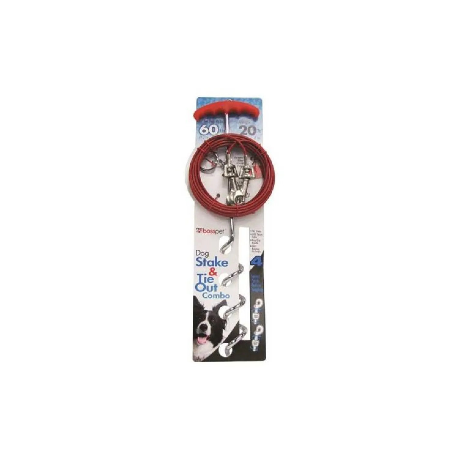 Boss Pet 1316 Boss Pet 01316 Spiral Tie-Out/Stake and Cable Combination