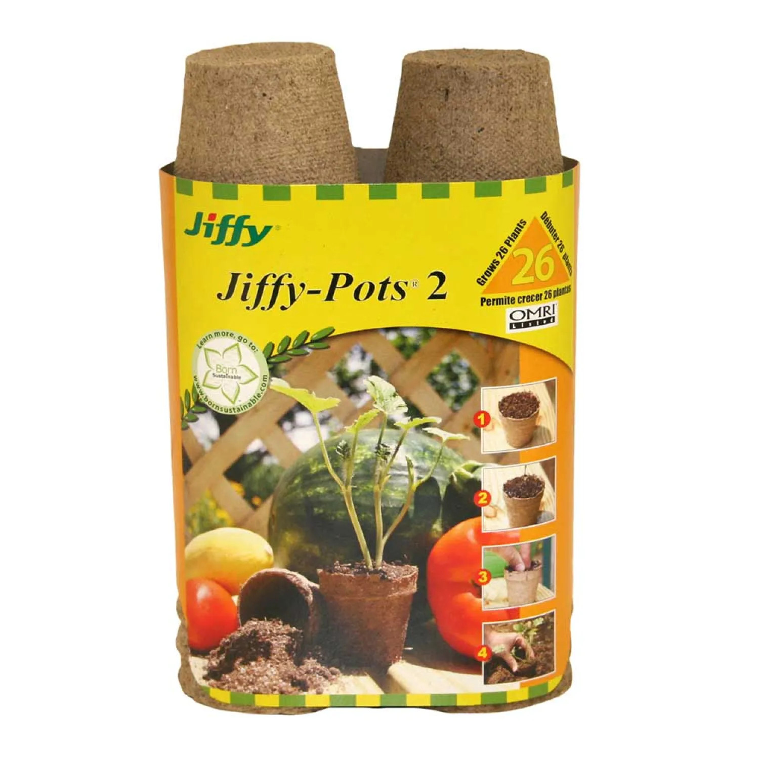 Jiffy JP226 Jiffy JP226 Round Peat Pot, 2 in Dia, Canadian Sphagnum Peat Moss/Wood Pulp