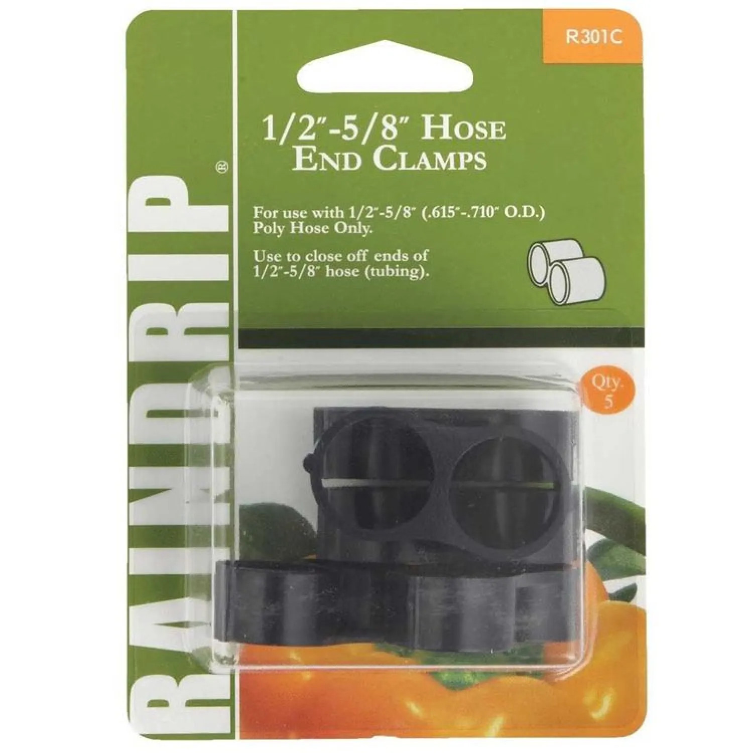 Raindrip R301CT Raindrip R301CT Hose End Clamp, 1/2 - 5/8 in, Plastic
