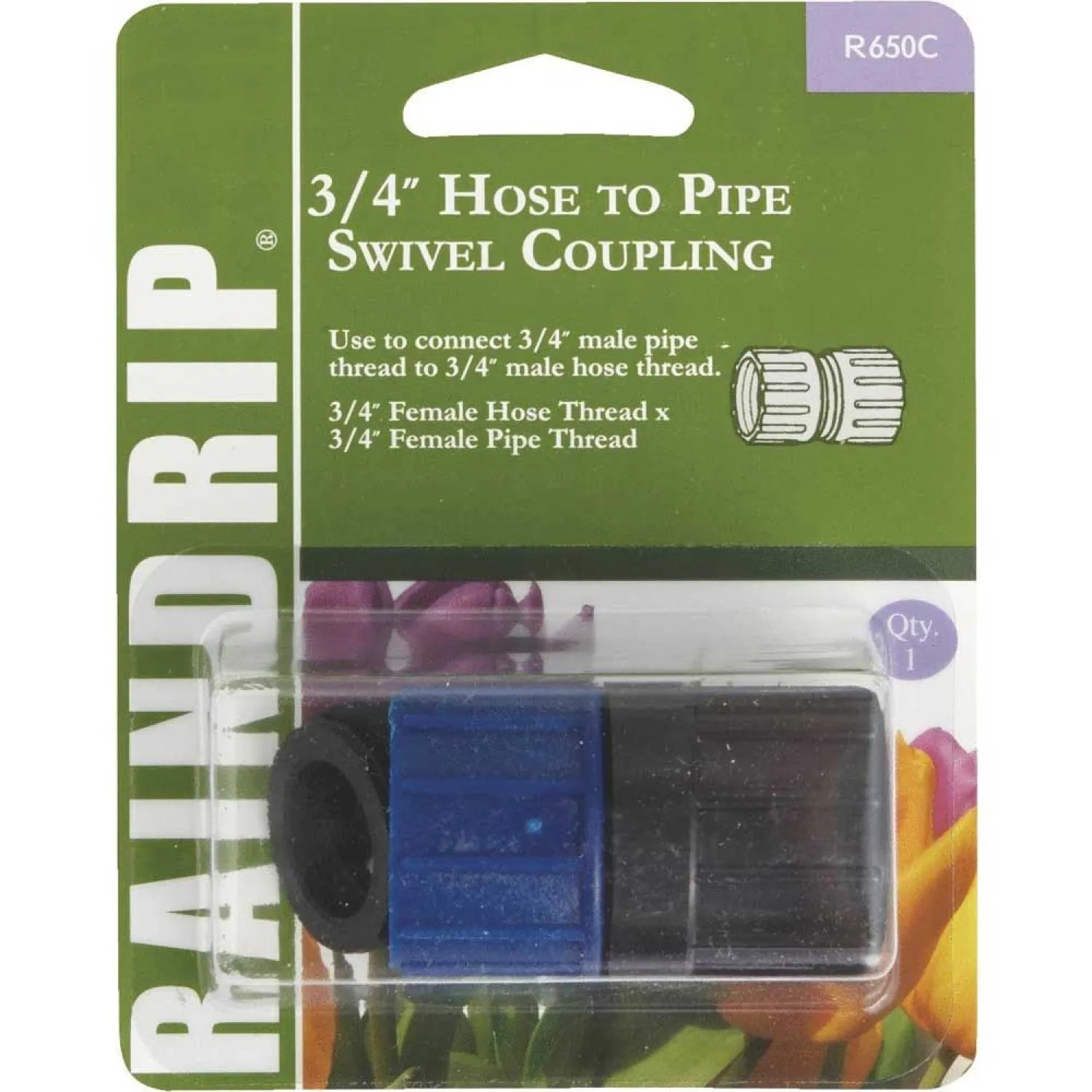 Raindrip R650CT Raindrip R650CT Swivel Hose to Pipe Coupling, 3/4 in, MHT X MPT