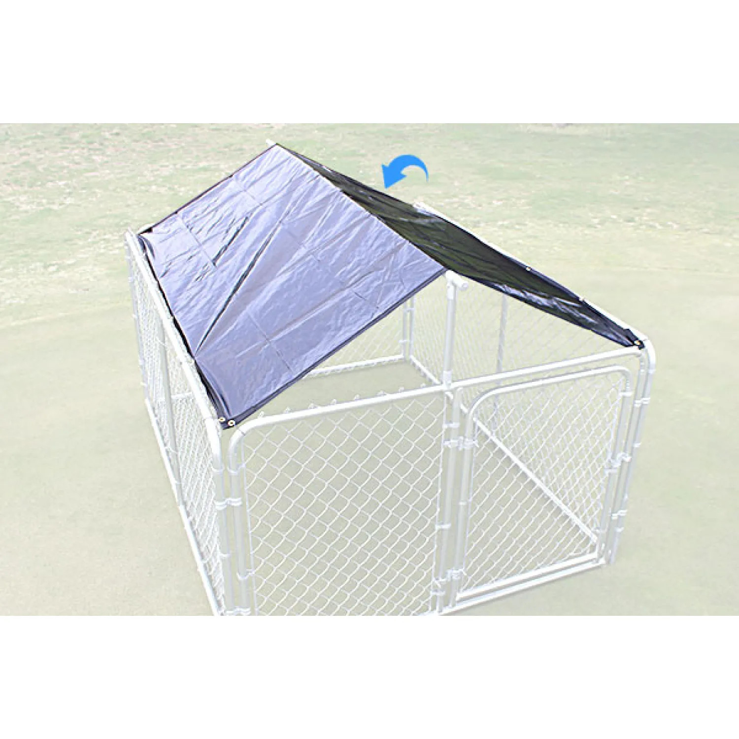 SPS Fence DKR10100 Stephens Pipe & Steel Solid Kennel Roof and Frame, 10ft Length x 10ft Width, Steel, Vinyl Roof - DKR10100