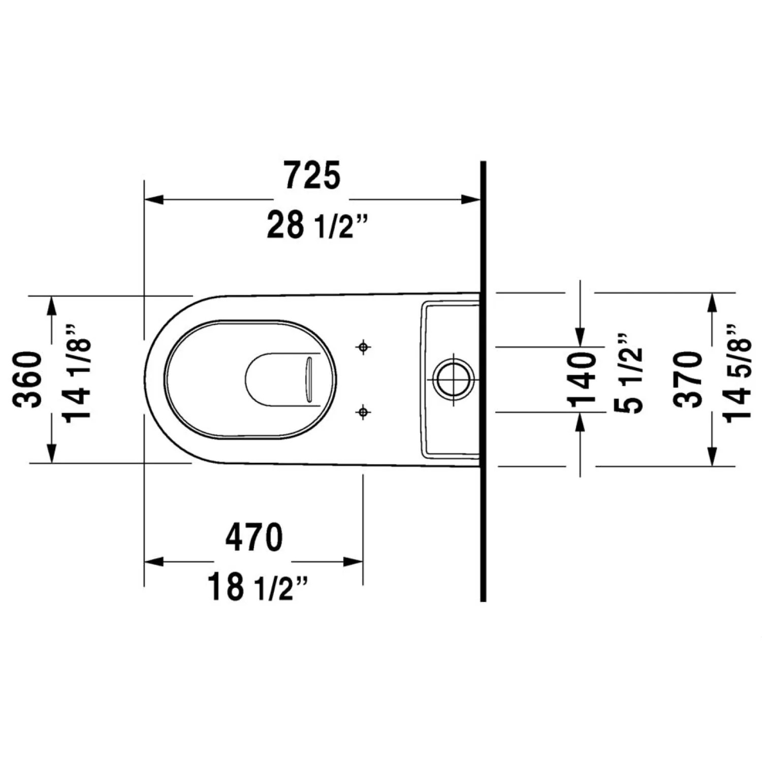 Duravit 21290900921 Duravit 21290900921 Starck 2 Dual Flush Two-Piece Floor Mounted Close Coupled Elongated Toilet - White
