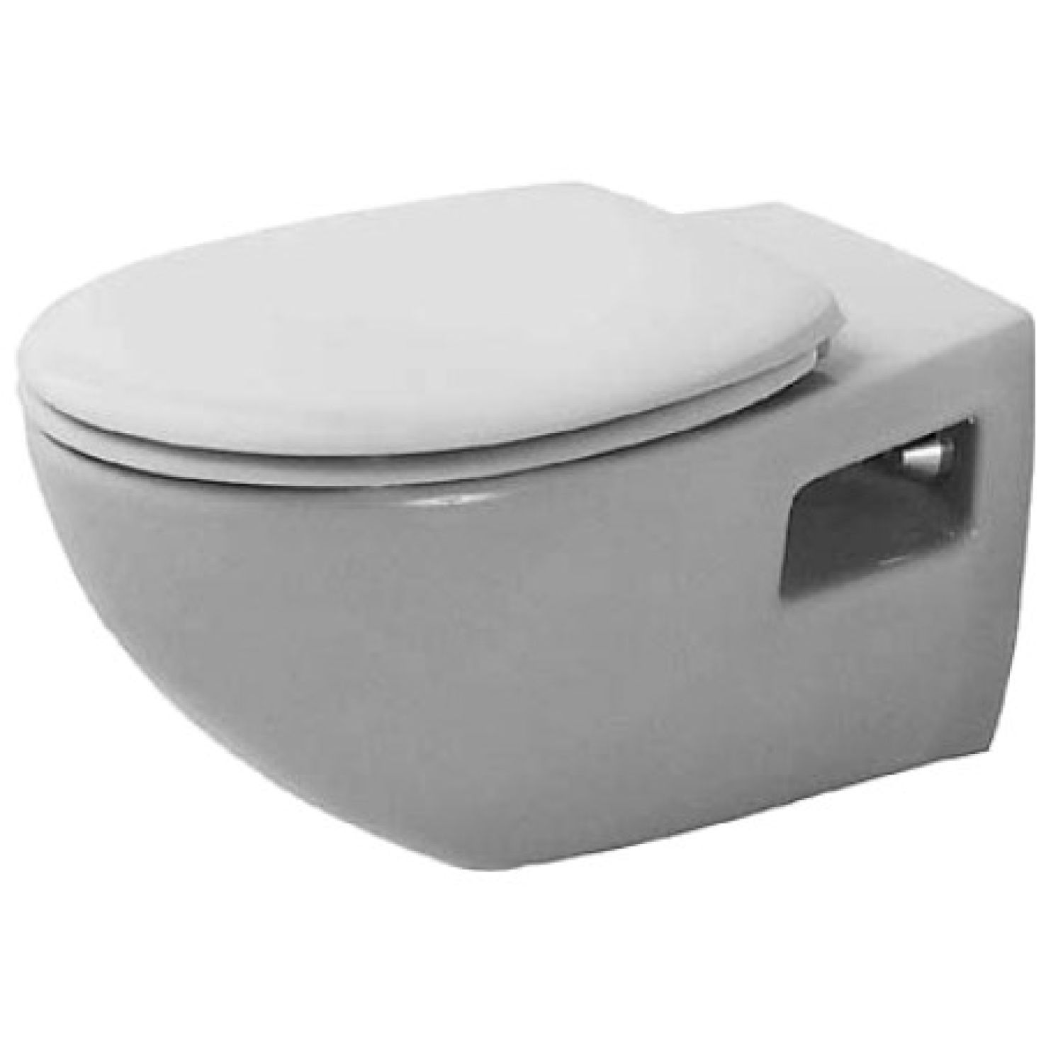 Duravit 25470900921 Duravit 25470900921 Duraplus Dual Flush One-Piece Wall Mounted Elongated Toilet - White