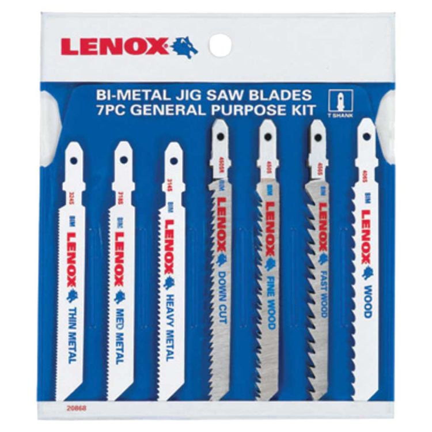 Lenox 20868U743SA Lenox 20868U743SA Bi-metal Jig Saw Blade Kit T-shank, 7 Piece
