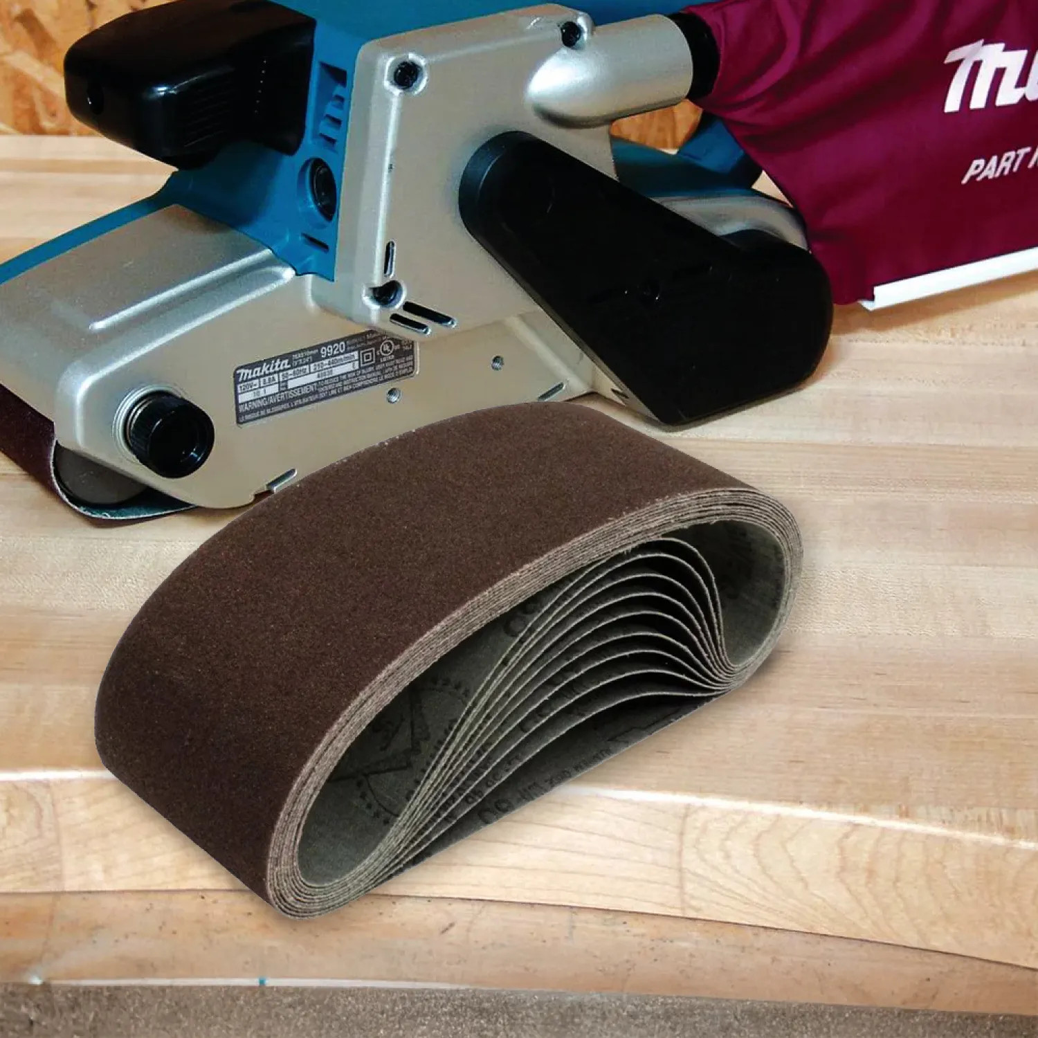 Lijas De Banda Makita 3x24 Pulgadas - Grano 100, Paquete De 10 Unidades, Para Lijadoras Industriales