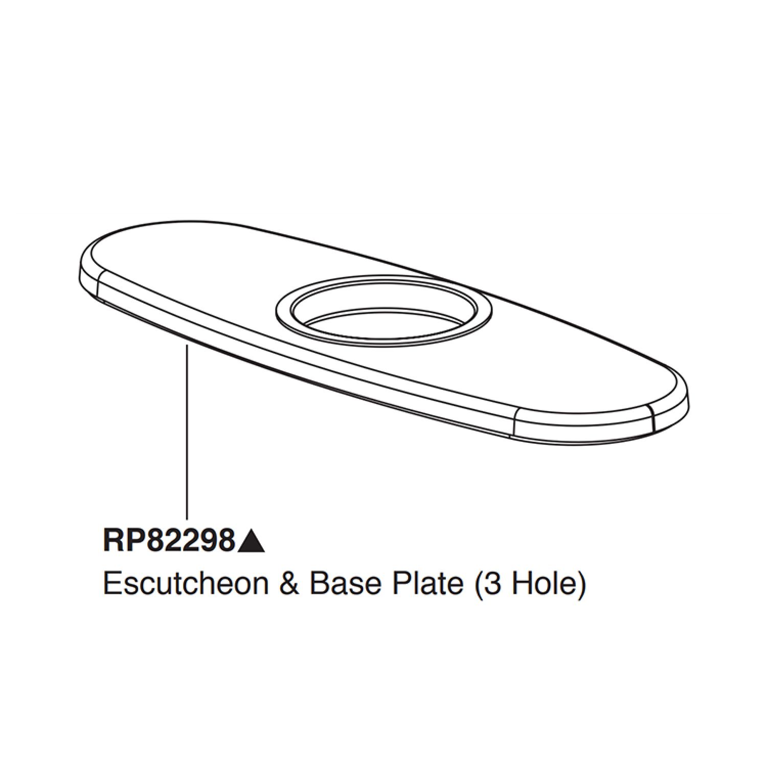 Peerless RP82298 Peerless Apex 3-Hole Chrome Escutcheon Plate - RP82298