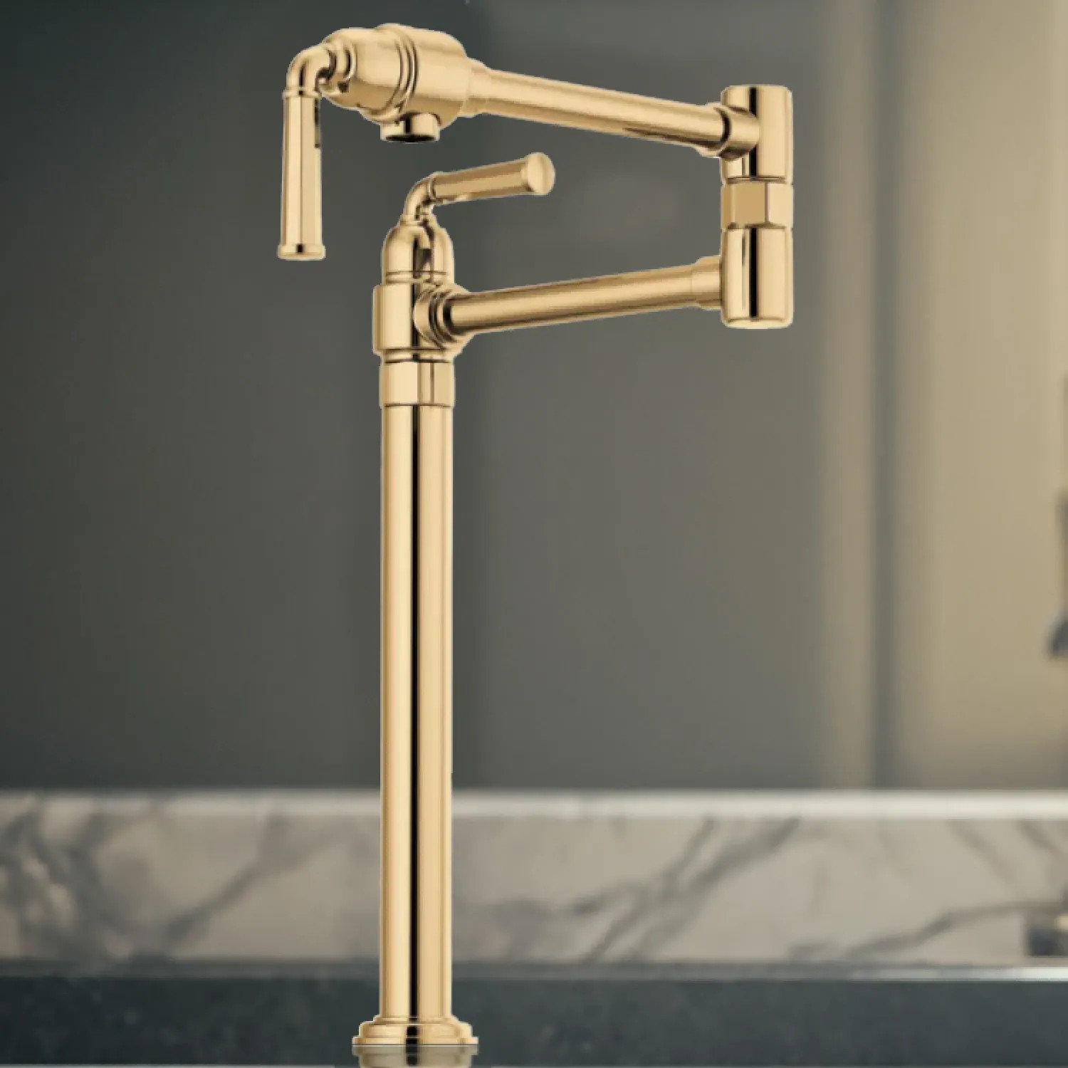 Brizo 62774LF-PG Brizo Rook Deck Mount Pot Filler, Brilliance Polished Gold - 62774LF-PG