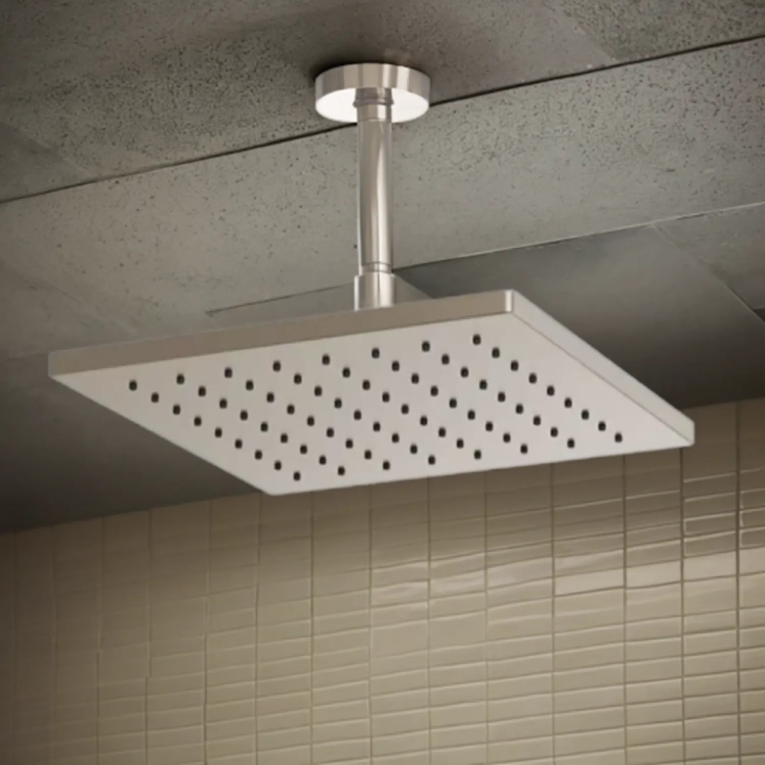 Brizo 81399-BN Brizo Essential Brilliance Brushed Nickel 12in Single-Function Raincan Shower Head, Square, 1.75 GPM, Touch-Clean Nozzles, WaterSense - 81399-BN