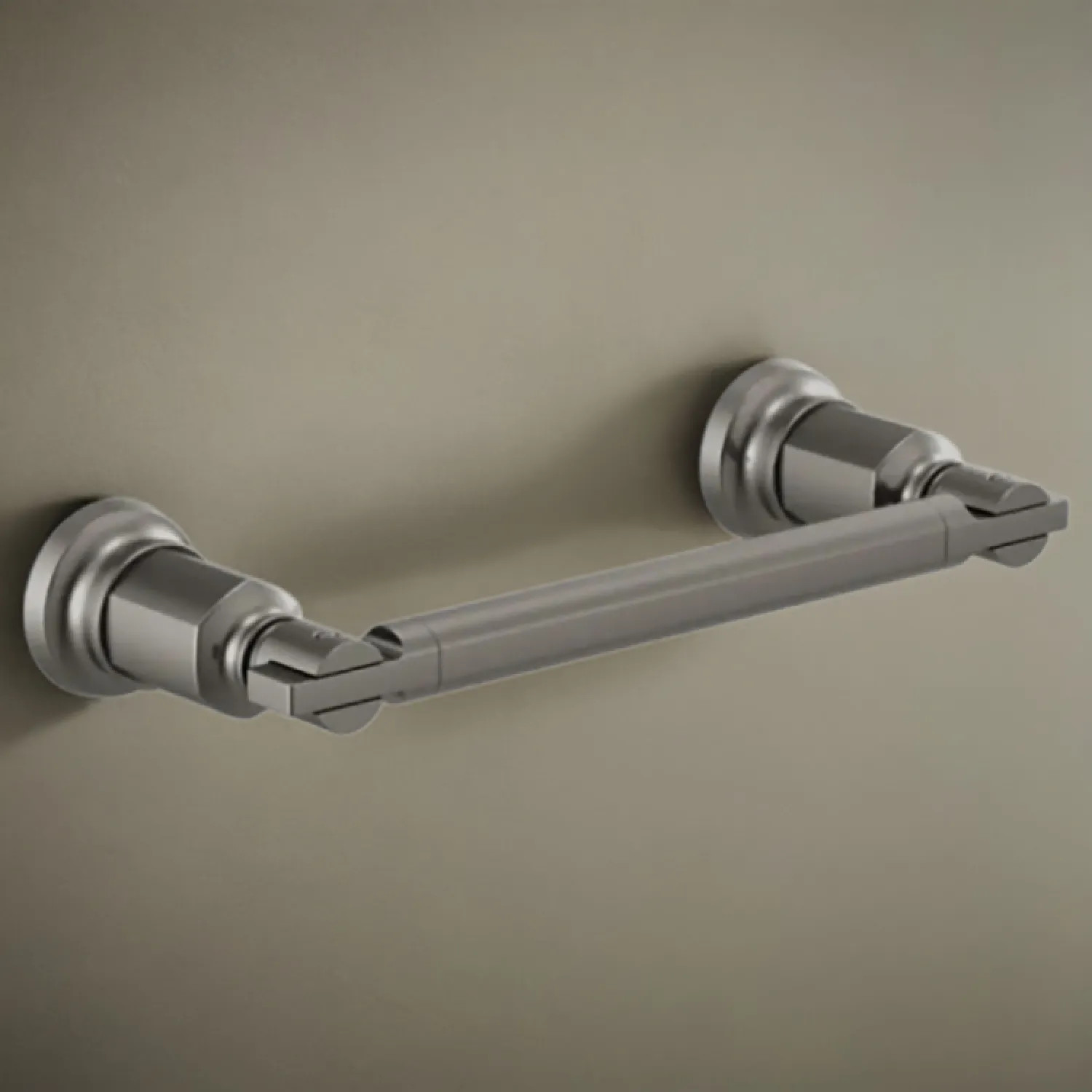 Brizo 694776-SL Brizo Invari 8-inch Wall-mounted Single Towel Bar, Brass Constructed, Brilliance Luxe Steel - 694776-SL