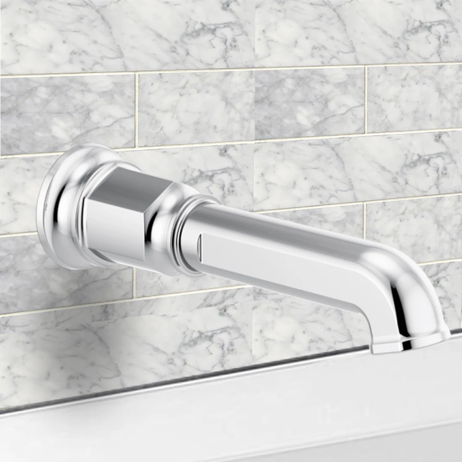 Brizo RP100328PC Brizo Invari Wall Mounted Non-Diverter Tub Spout, Solid Brass, 1/2