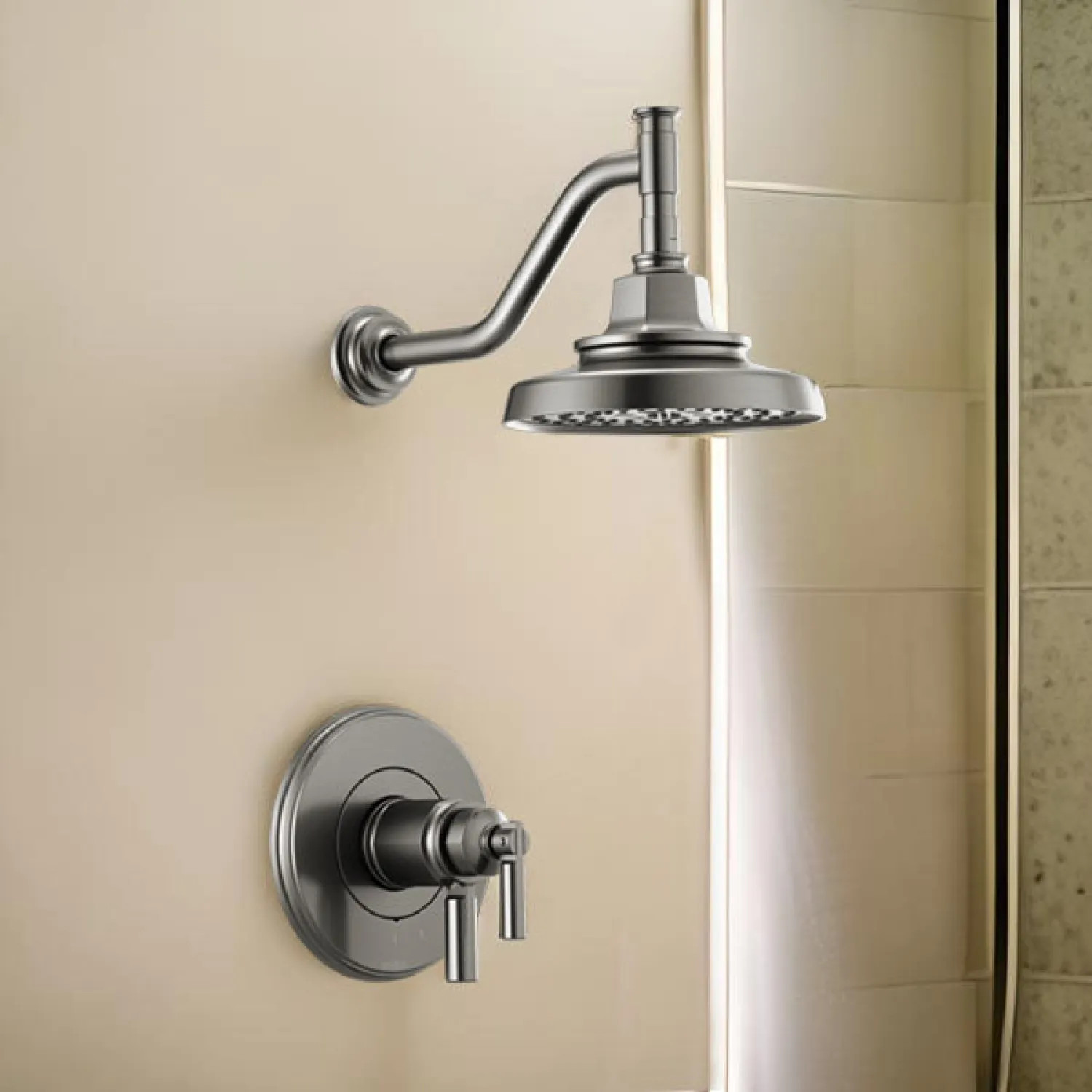 Brizo T60276-SL Brizo Invari TempAssure Thermostatic Shower Faucet with Multi-Function Showerhead, 1.75 GPM, Brilliance Luxe Steel - T60276-SL