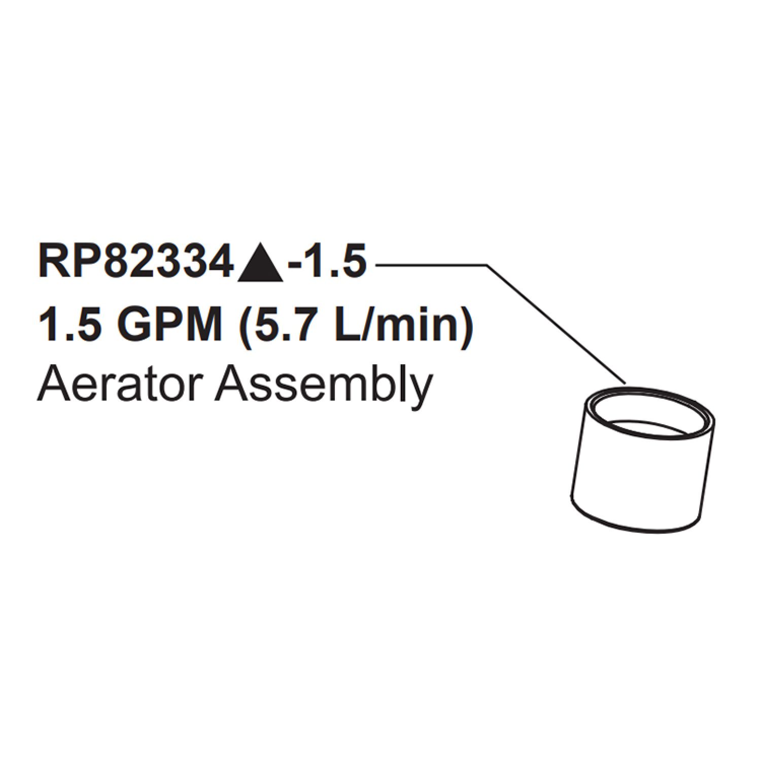 Peerless RP82334BL-1.5 Peerless Precept Matte Black Aerator Assembly for P199152LF, 1.5 GPM - RP82334BL-1.5