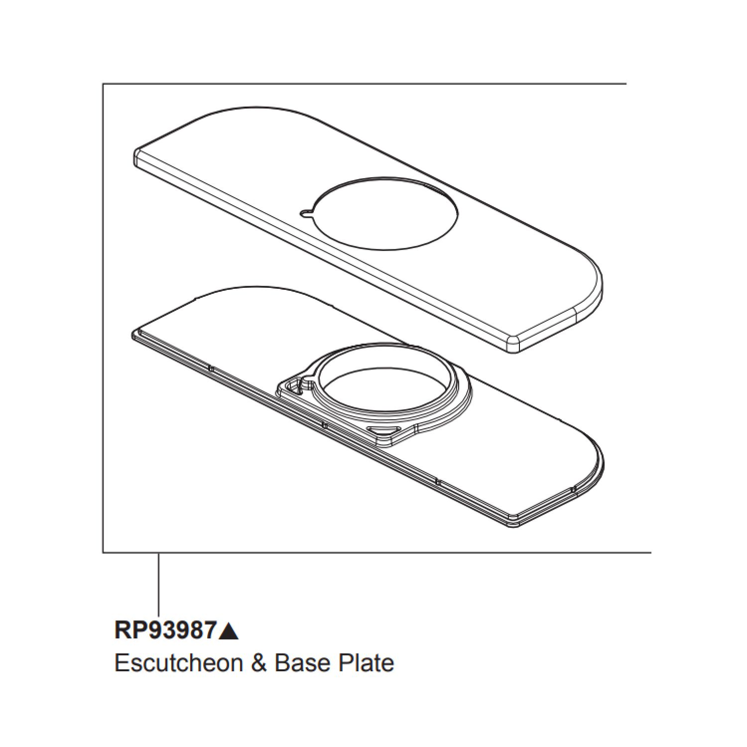 Peerless RP93987BL Peerless Matte Black 6in Escutcheon and Base Plate - RP93987BL
