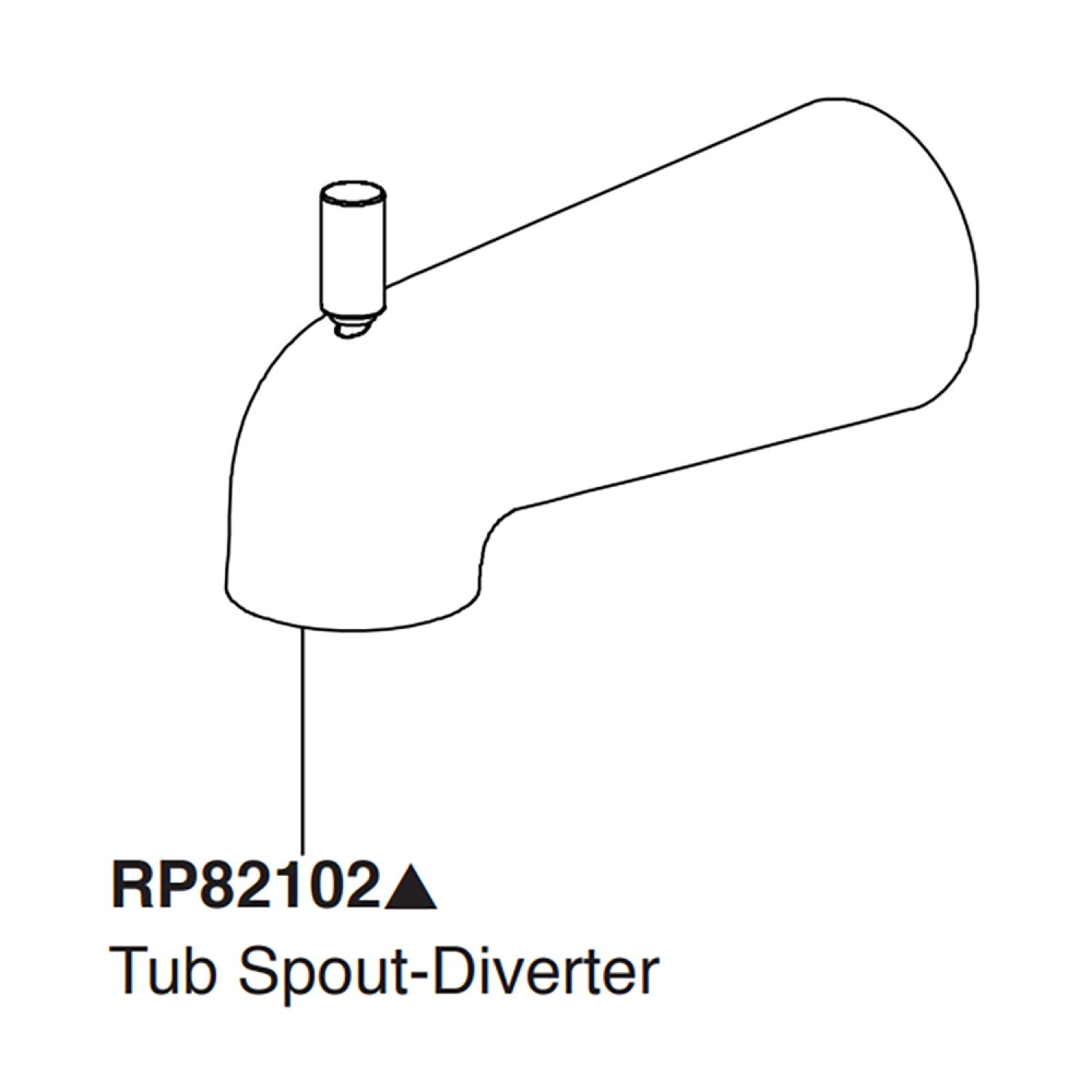 Peerless RP82102BL Peerless Precept Slip-On Diverter Tub Spout, 10 GPM, Matte Black - RP82102BL